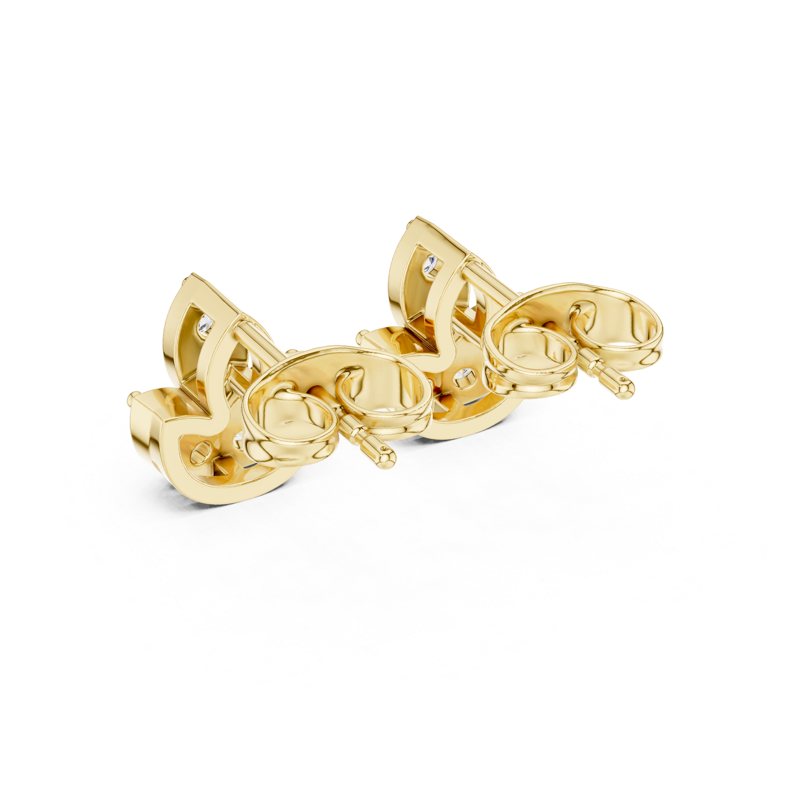 حلقان مرصّعة بالألماس ذات عروقٍ عتيقة in Yellow Gold - VYKA Diamonds