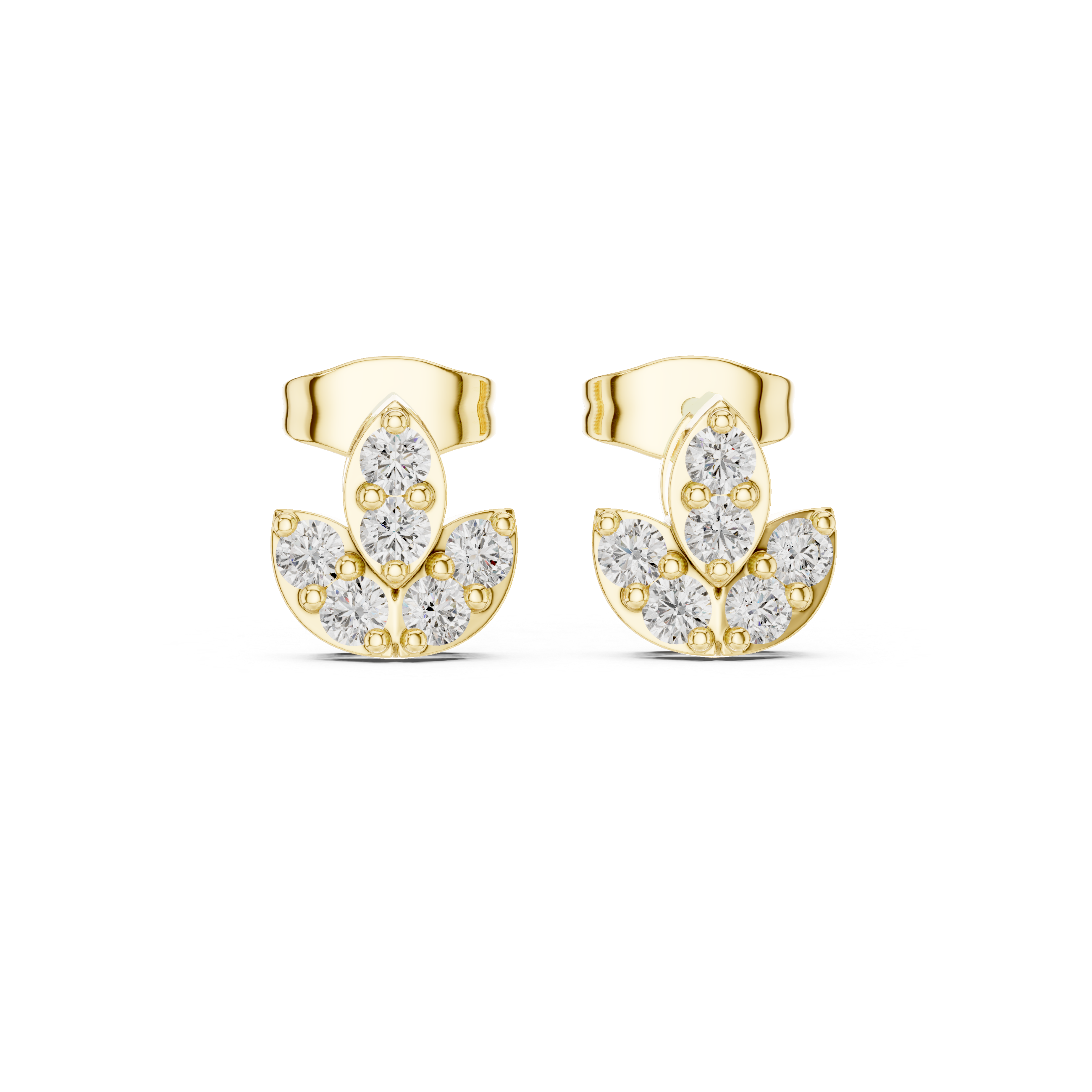 حلقان مرصّعة بالألماس ذات عروقٍ عتيقة in Yellow Gold - VYKA Diamonds