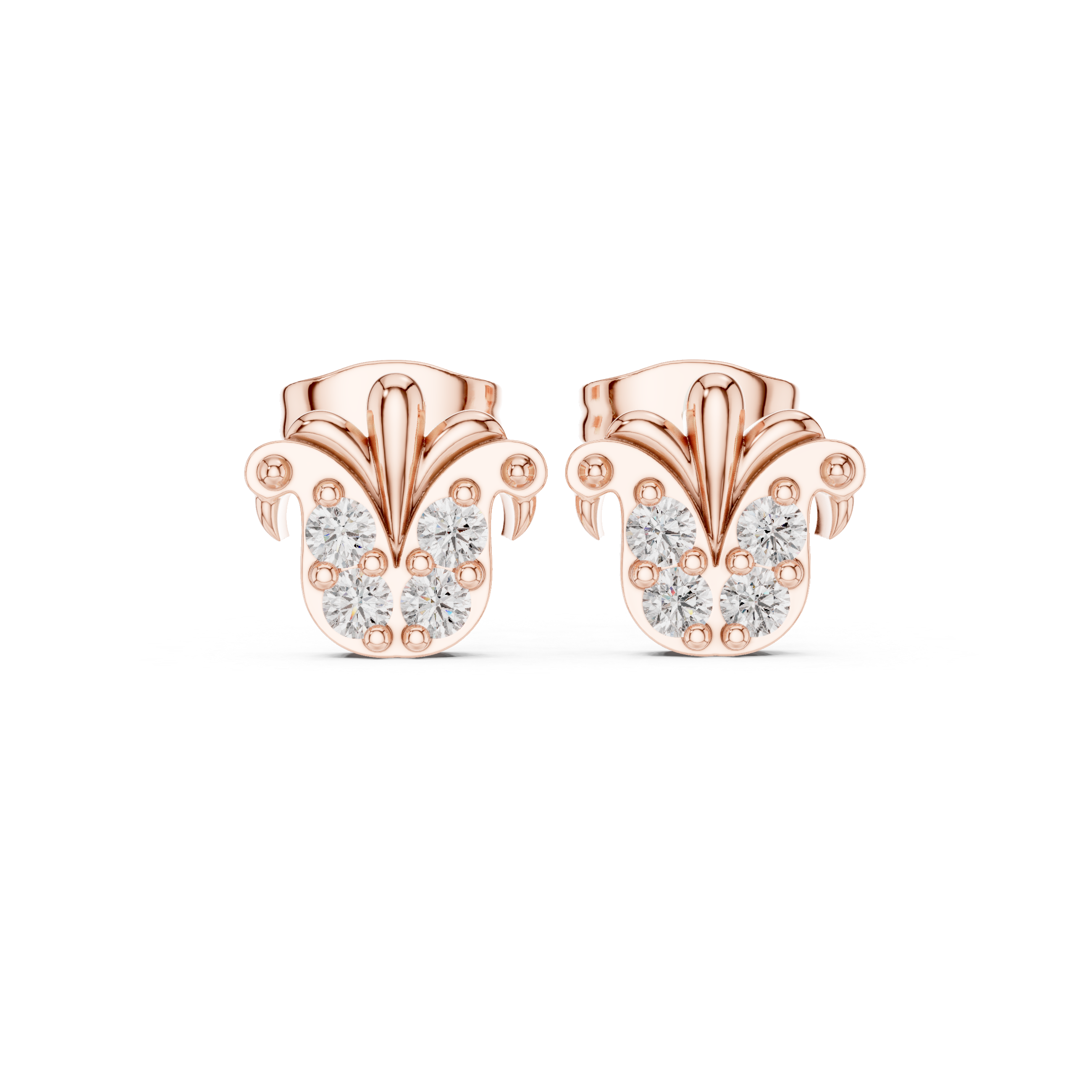 Celestial Star Diamond Stud Earrings in Rose Gold - VYKA Diamonds