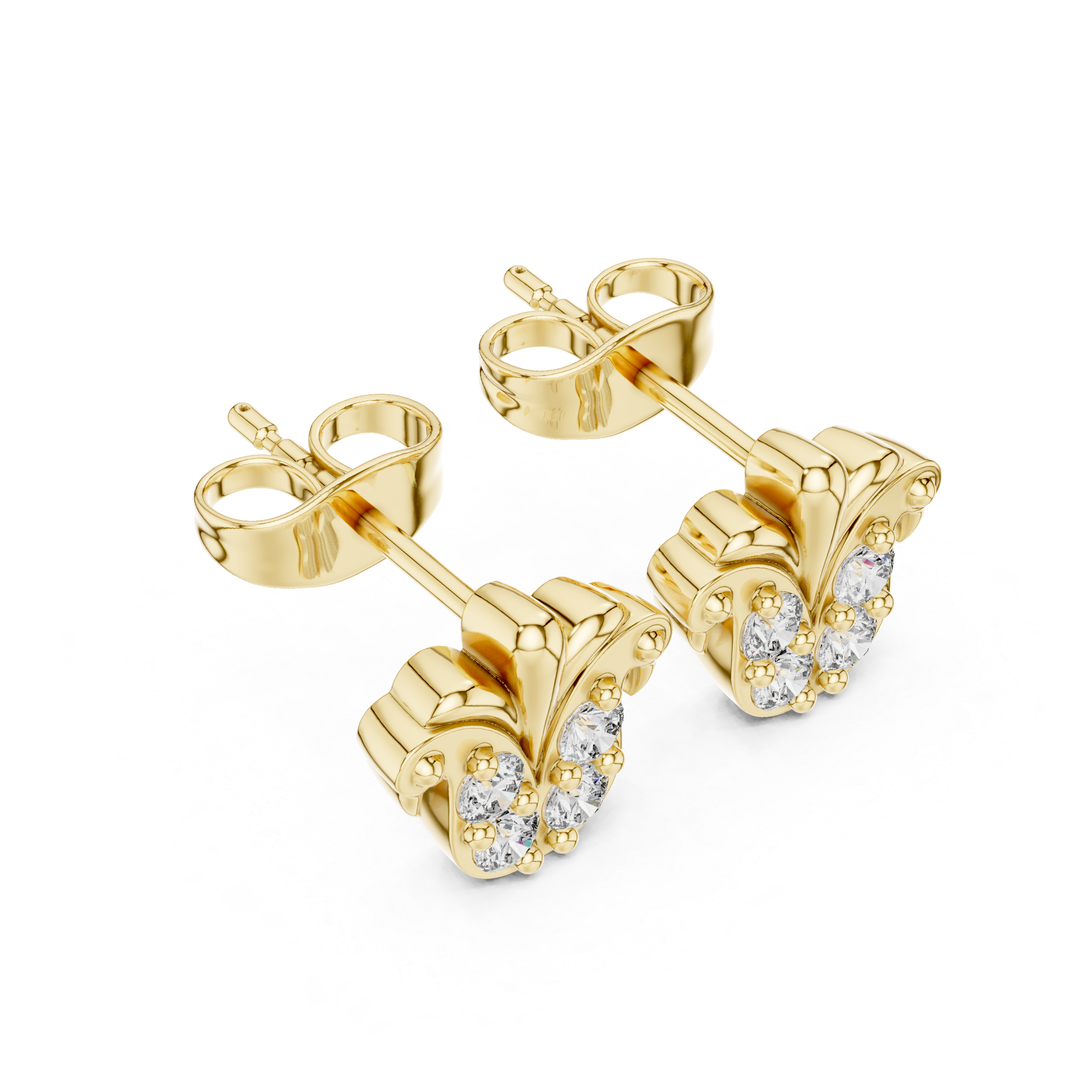 Celestial Star Diamond Stud Earrings in Yellow Gold - VYKA Diamonds