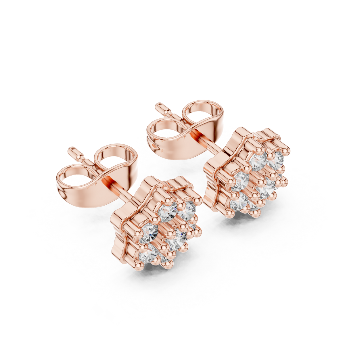 Deco Arch Diamond Stud Earrings