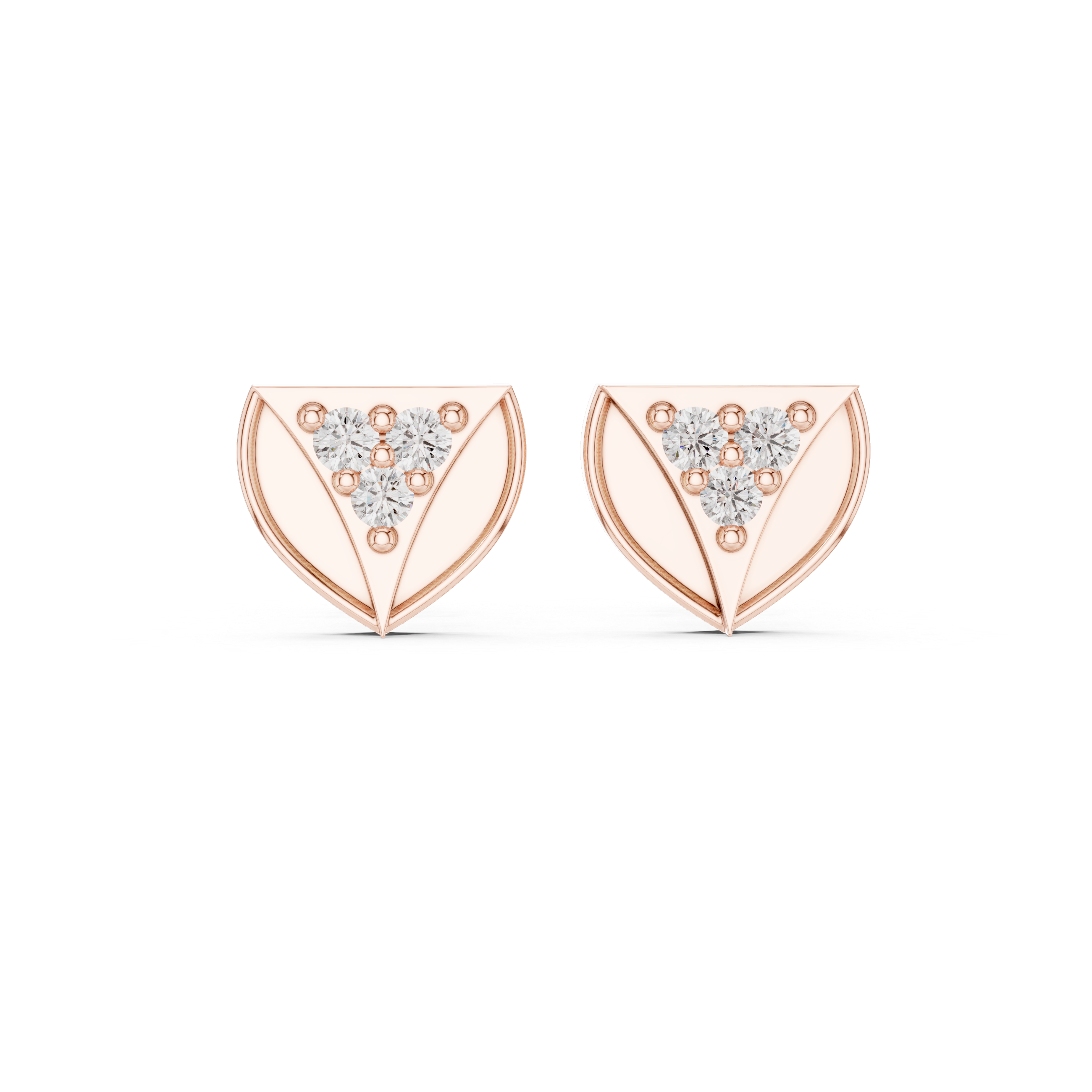 Oval Cluster Pave Diamond Stud Earrings in Rose Gold - VYKA Diamonds