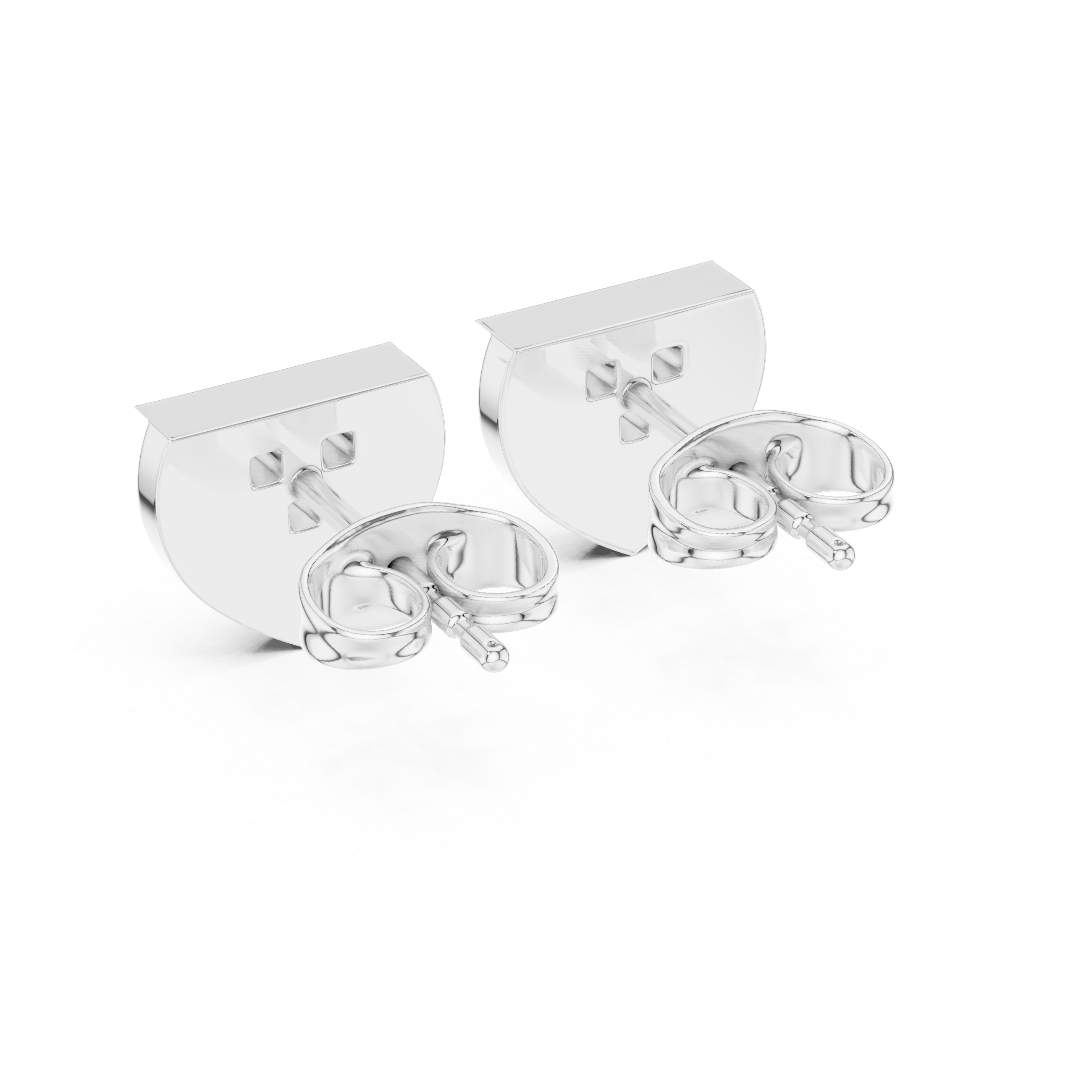 Oval Cluster Pave Diamond Stud Earrings in White Gold - VYKA Diamonds
