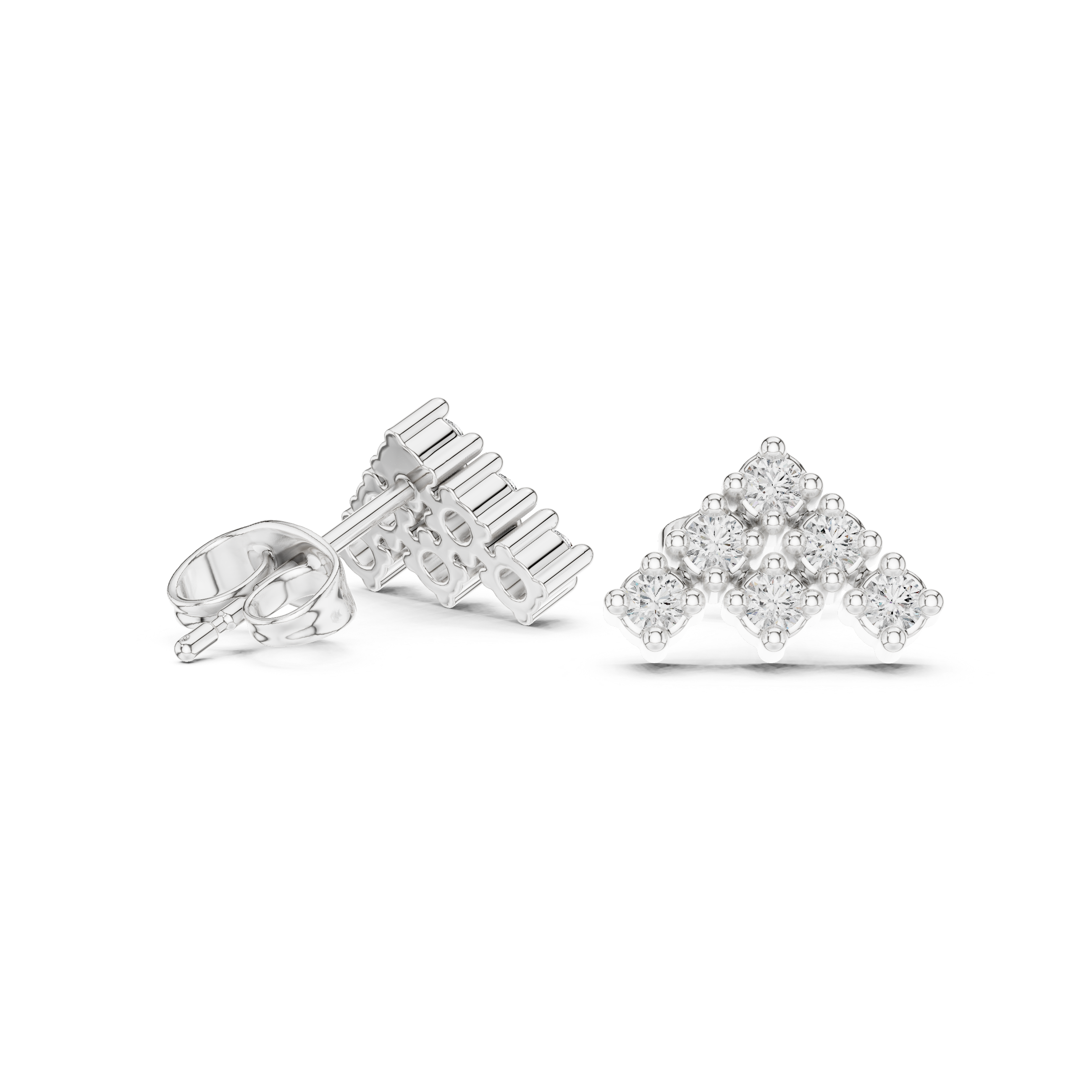 Pear Bezel Halo Diamond Stud Earrings in White Gold - VYKA Diamonds