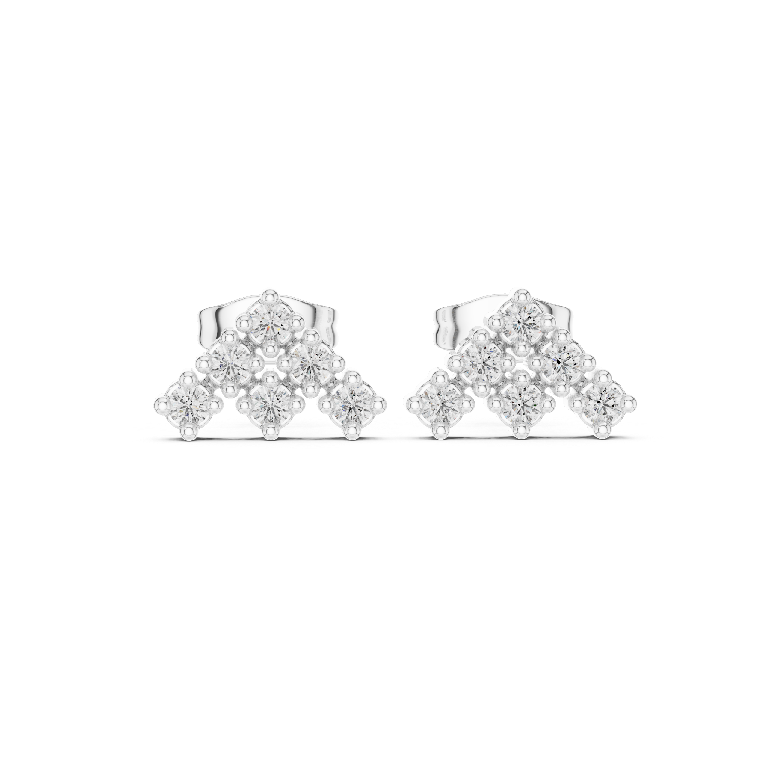 Pear Bezel Halo Diamond Stud Earrings in White Gold - VYKA Diamonds