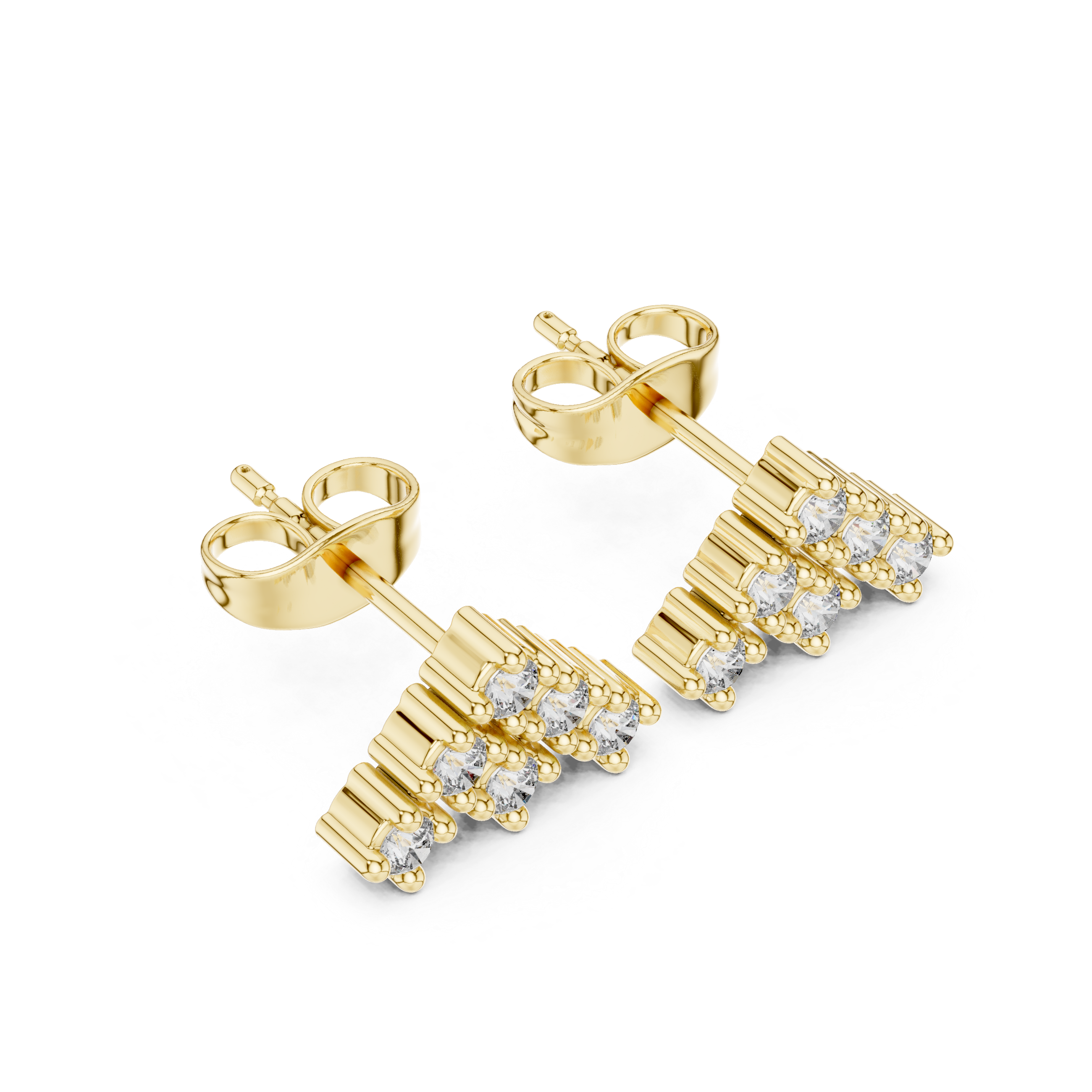 Pear Bezel Halo Diamond Stud Earrings in Yellow Gold - VYKA Diamonds