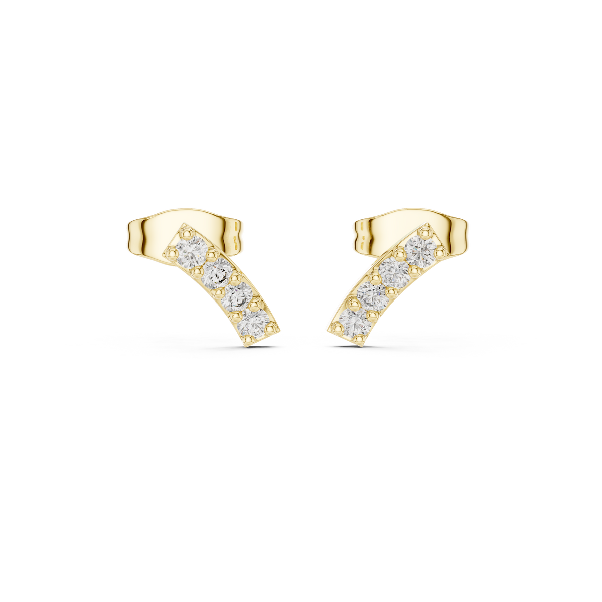 Pave Leaf Diamond Stud Earrings