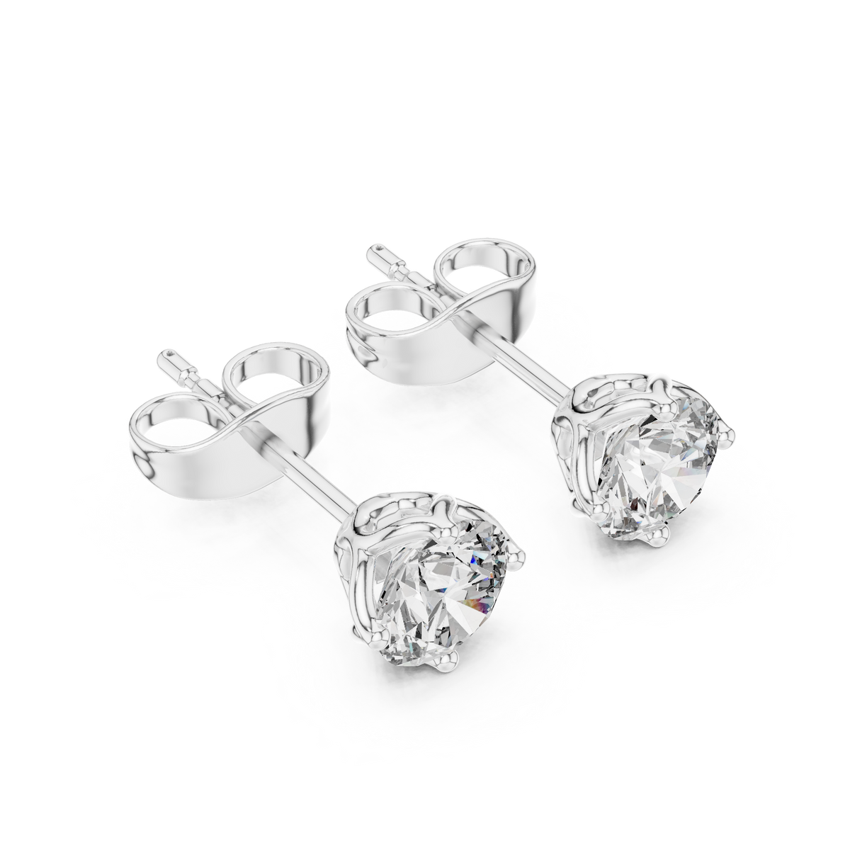 Round Pave Dome Diamond Stud Earrings