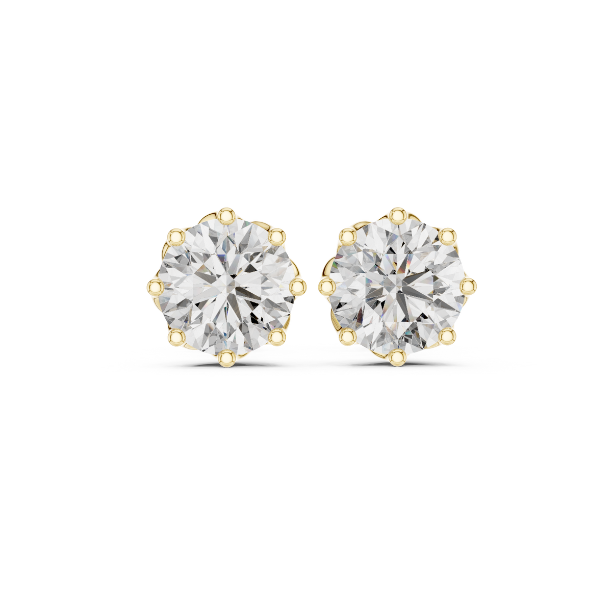 Stepped Tier Diamond Stud Earrings