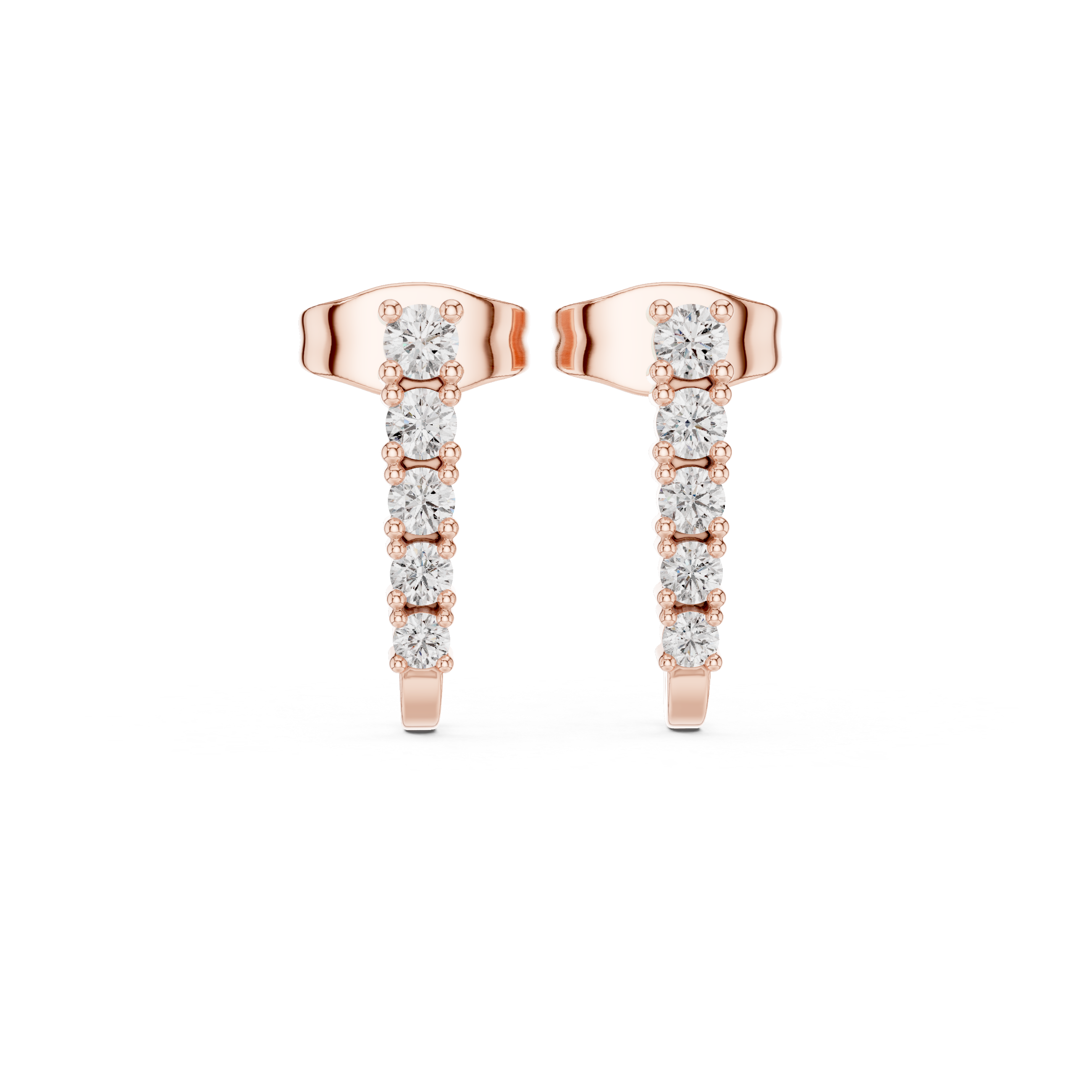 Honeycomb Cluster Diamond Stud Earrings in Rose Gold - VYKA Diamonds