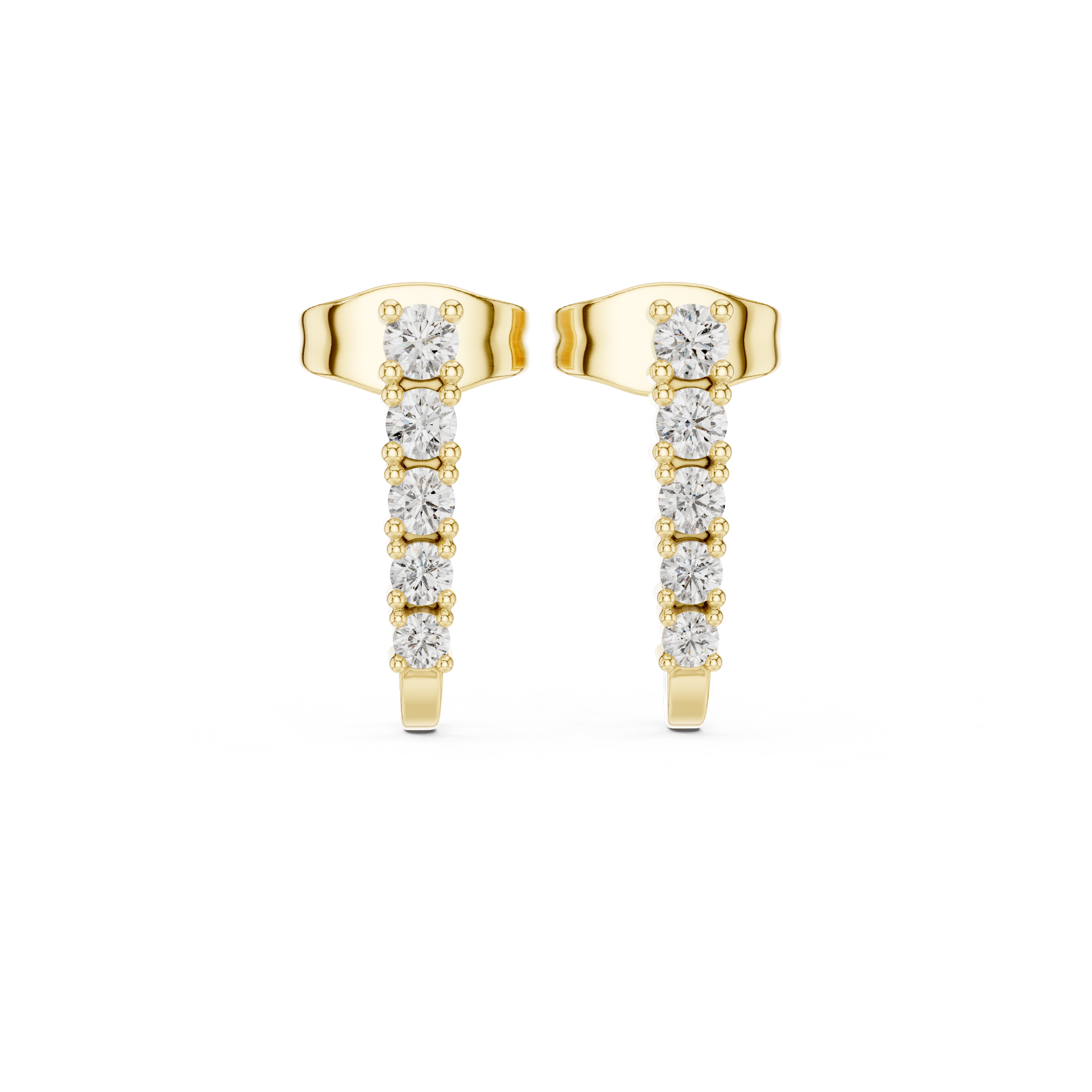 Honeycomb Cluster Diamond Stud Earrings in Yellow Gold - VYKA Diamonds