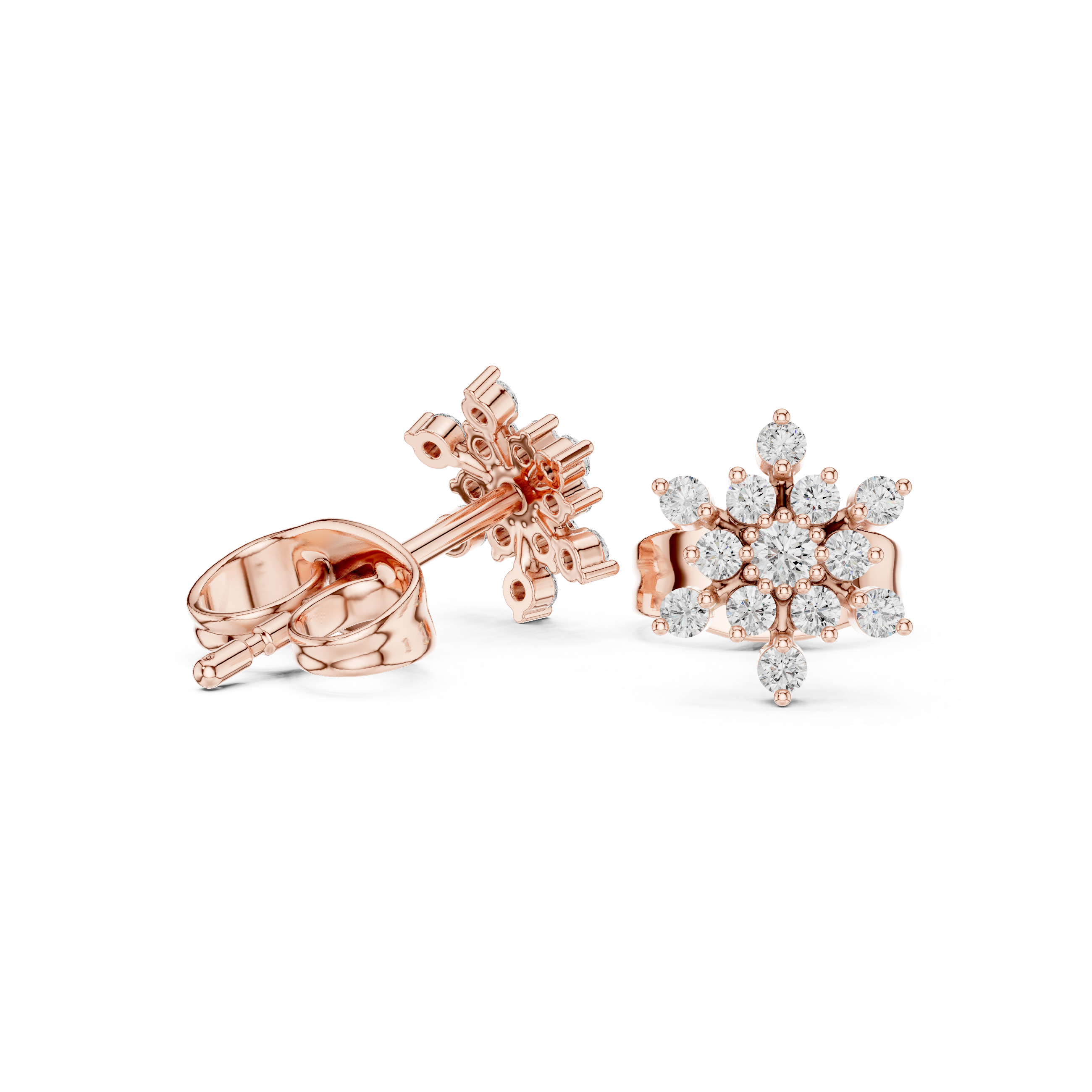 حلقان ألماس متداخلة على شكل حلقة in Rose Gold - VYKA Diamonds