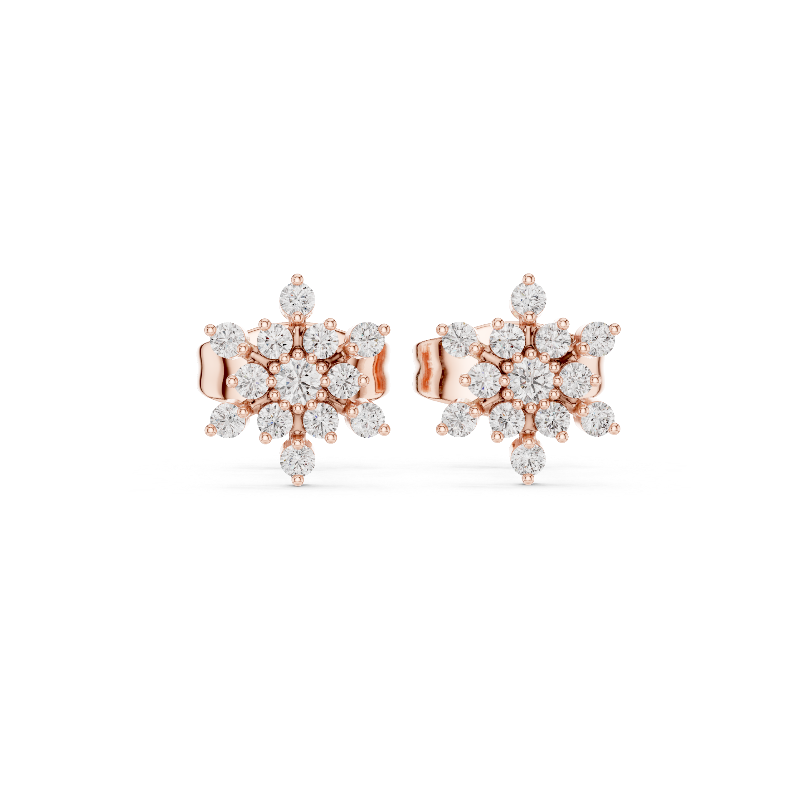 حلقان ألماس متداخلة على شكل حلقة in Rose Gold - VYKA Diamonds