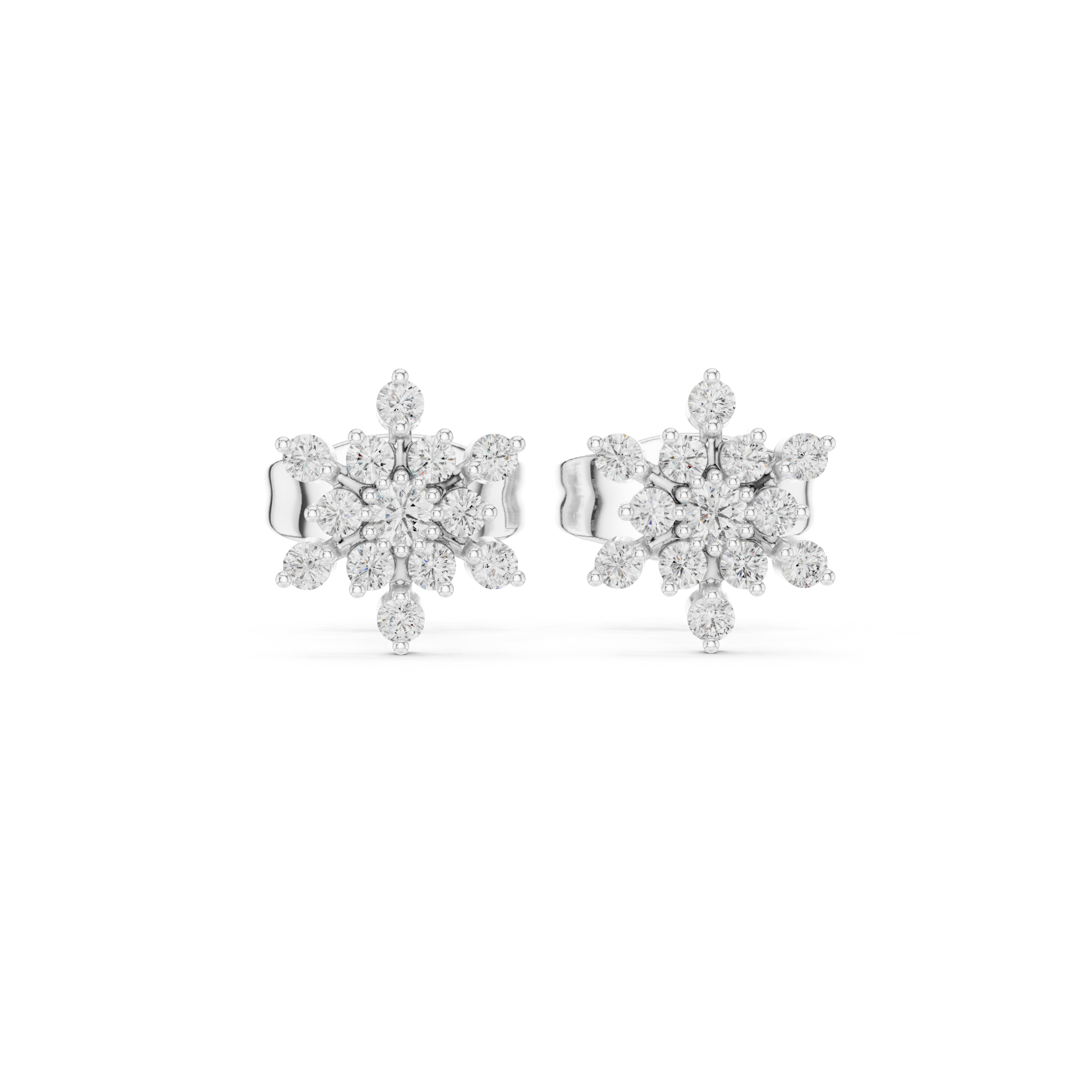 حلقان ألماس متداخلة على شكل حلقة in White Gold - VYKA Diamonds
