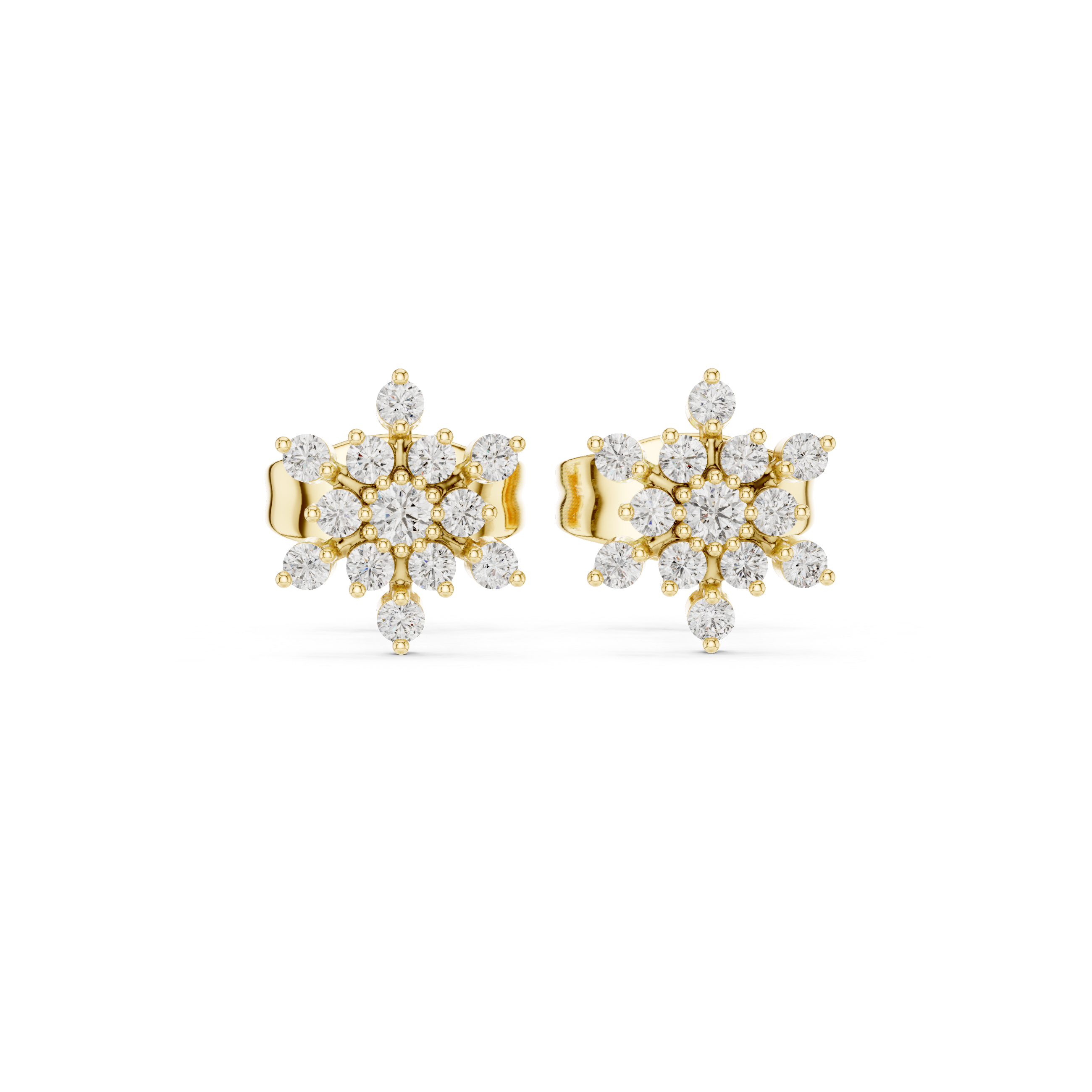 حلقان ألماس متداخلة على شكل حلقة in Yellow Gold - VYKA Diamonds