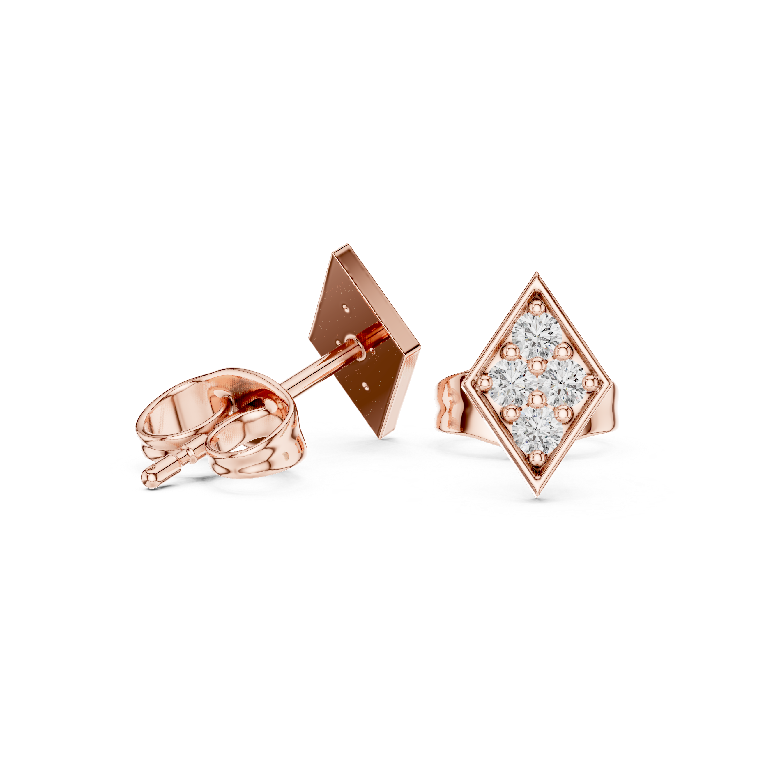 حلقان ألماس هالو بتصميم سنبرست in Rose Gold - VYKA Diamonds