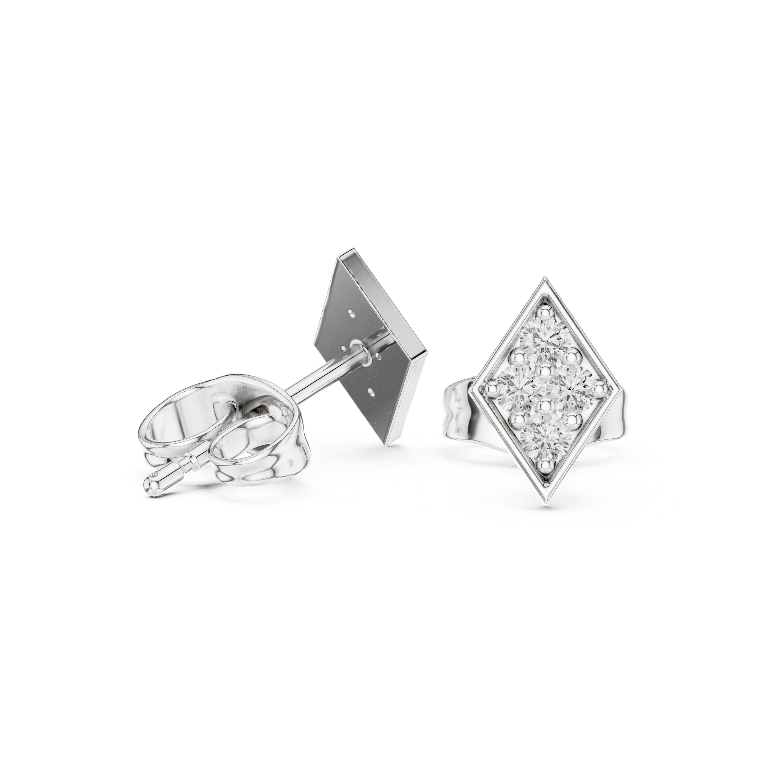 حلقان ألماس هالو بتصميم سنبرست in White Gold - VYKA Diamonds