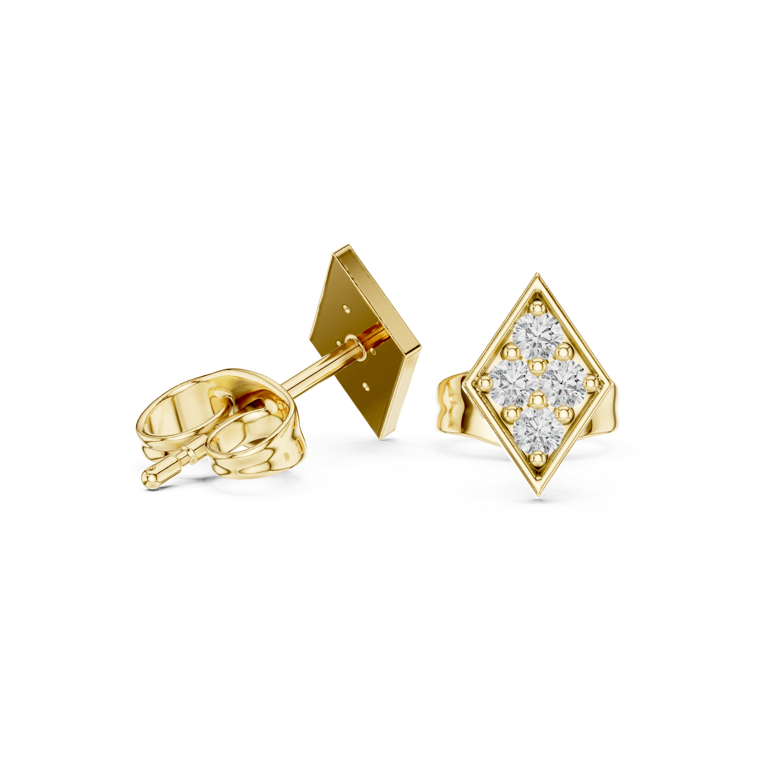 حلقان ألماس هالو بتصميم سنبرست in Yellow Gold - VYKA Diamonds