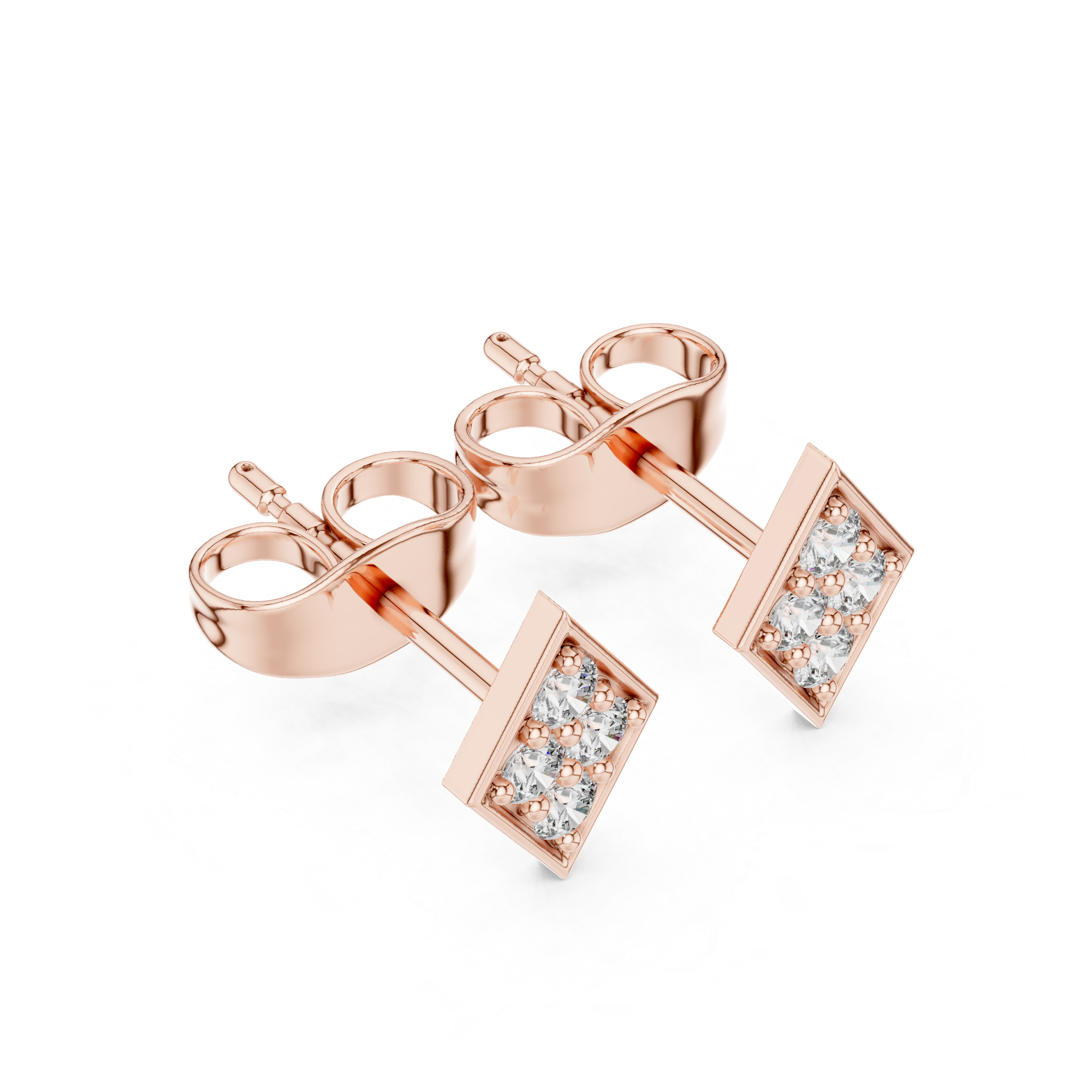 حلقان ألماس هالو بتصميم سنبرست in Rose Gold - VYKA Diamonds