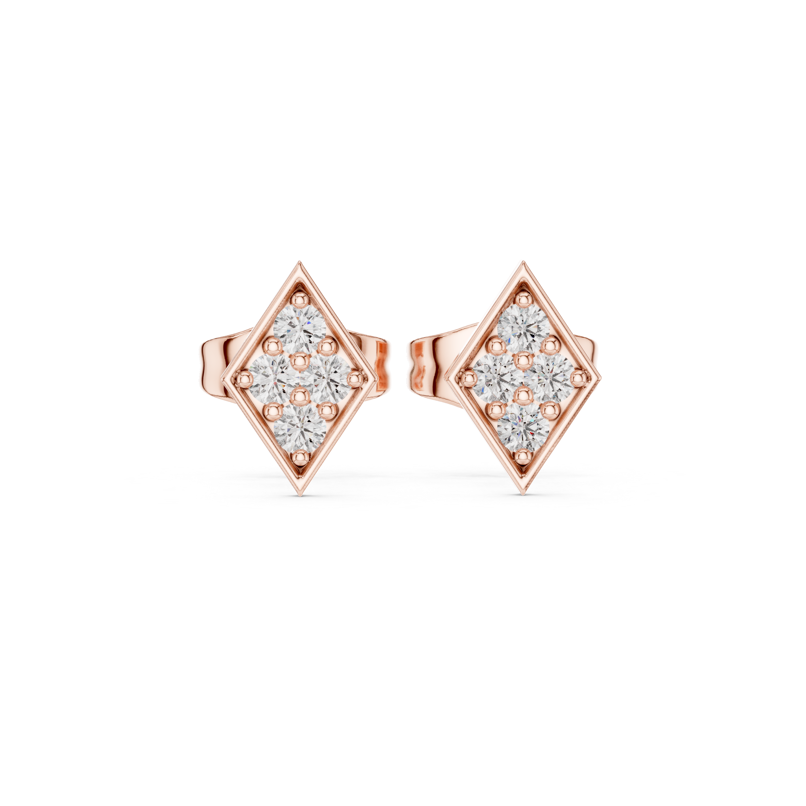 حلقان ألماس هالو بتصميم سنبرست in Rose Gold - VYKA Diamonds