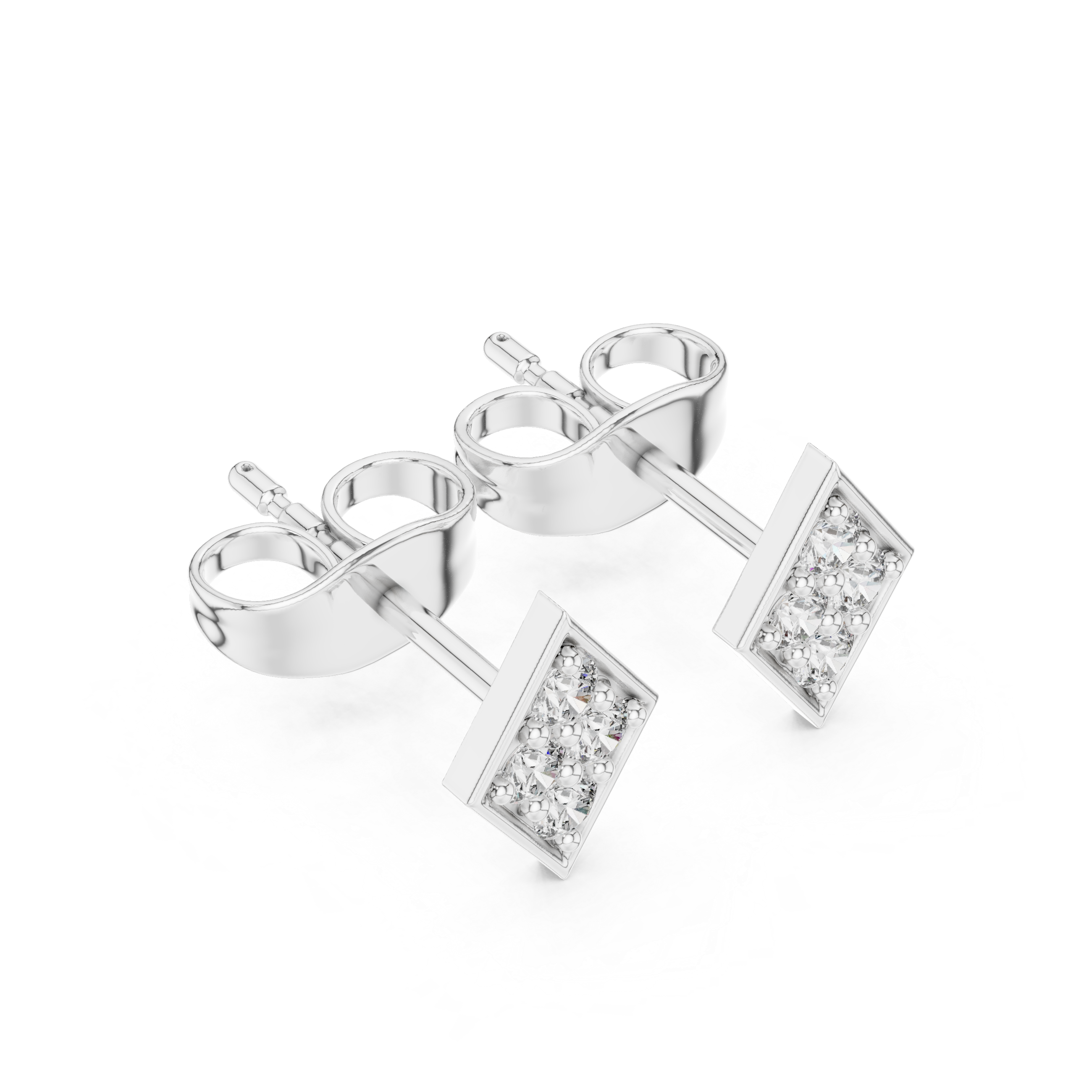 حلقان ألماس هالو بتصميم سنبرست in White Gold - VYKA Diamonds