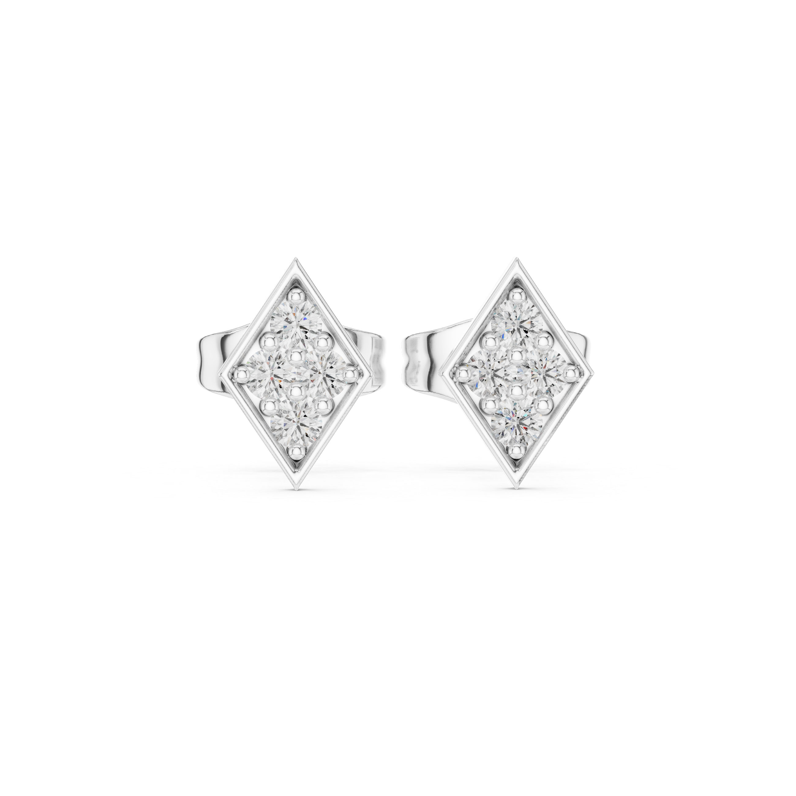 حلقان ألماس هالو بتصميم سنبرست in White Gold - VYKA Diamonds
