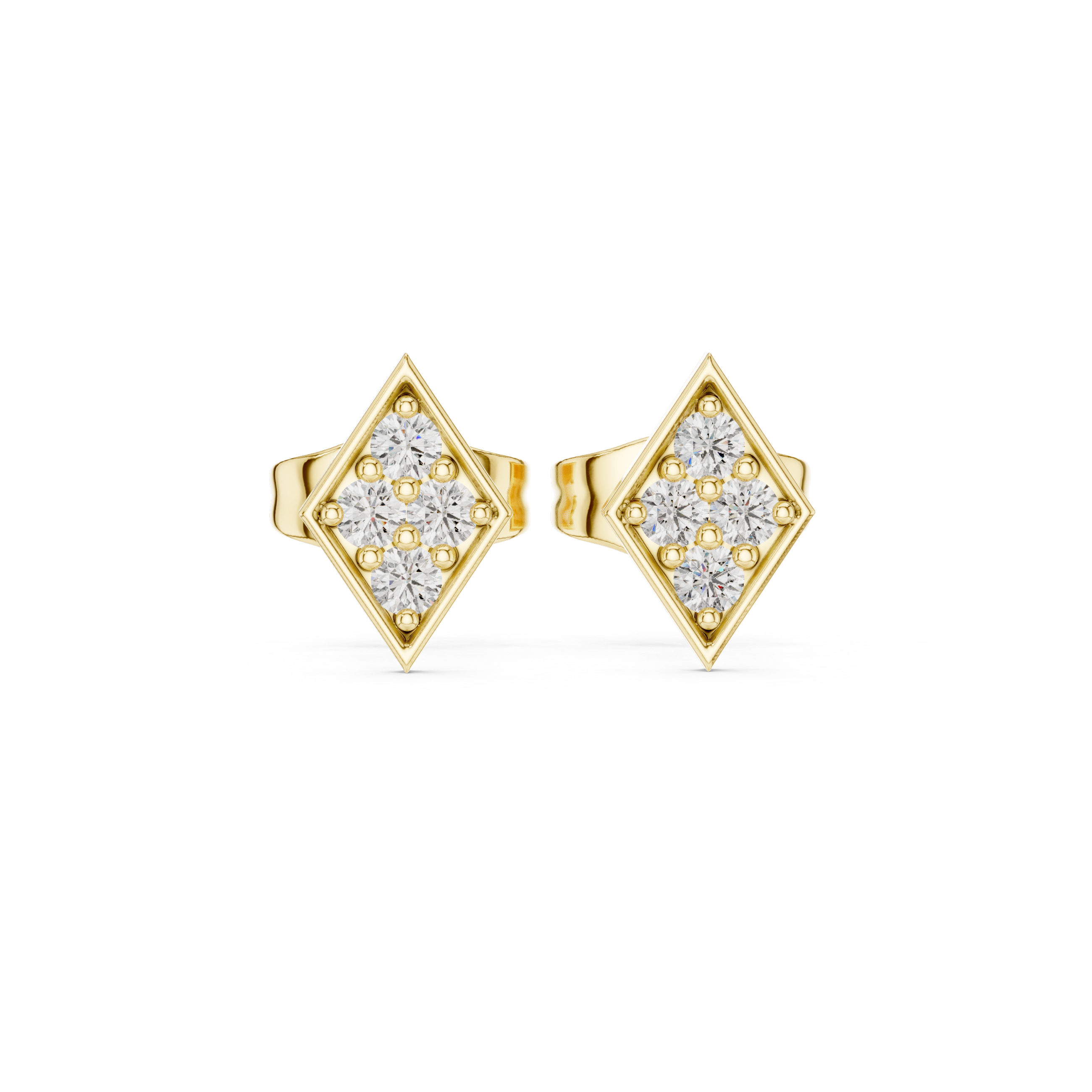 حلقان ألماس هالو بتصميم سنبرست in Yellow Gold - VYKA Diamonds