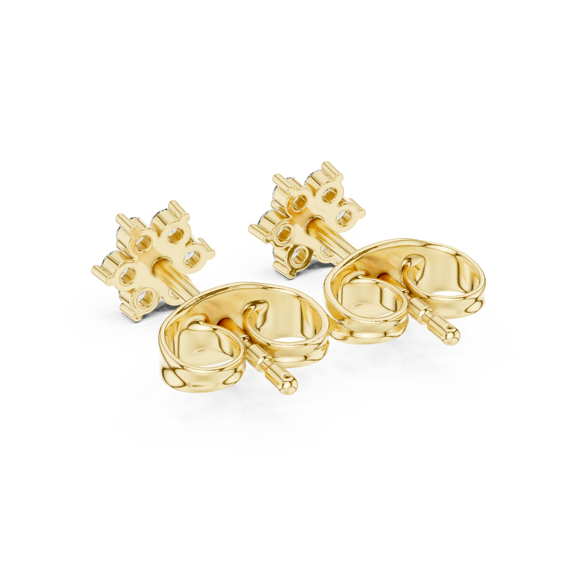 Mini Flower Cluster Diamond Stud Earrings