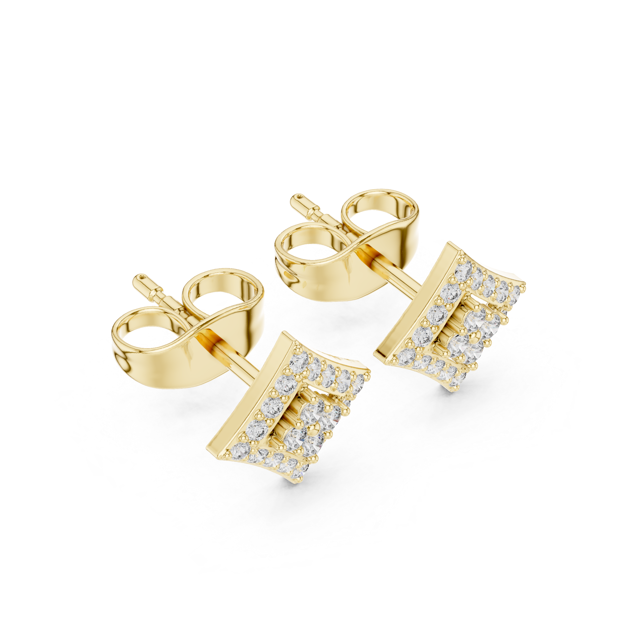 Twisted Infinity Diamond Stud Earrings in Yellow Gold - VYKA Diamonds