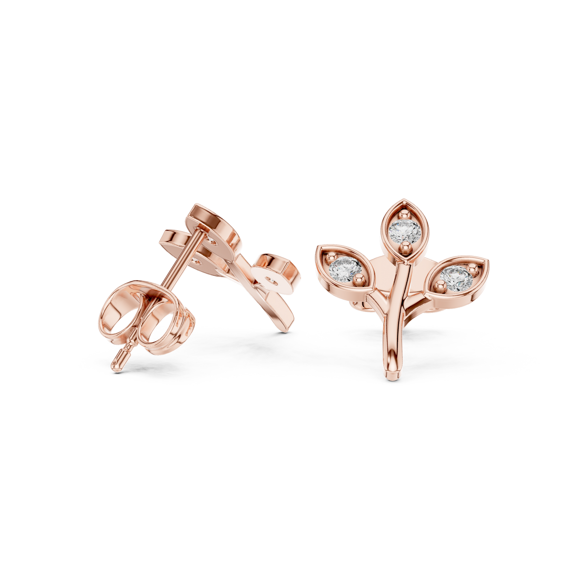 Halo Basket Diamond Stud Earrings