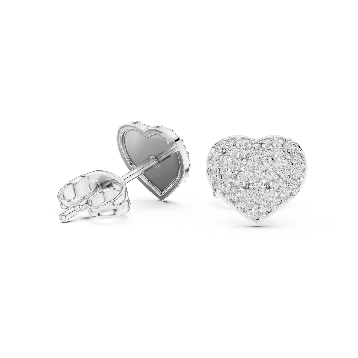 Twisted Pear Halo Diamond Stud Earrings