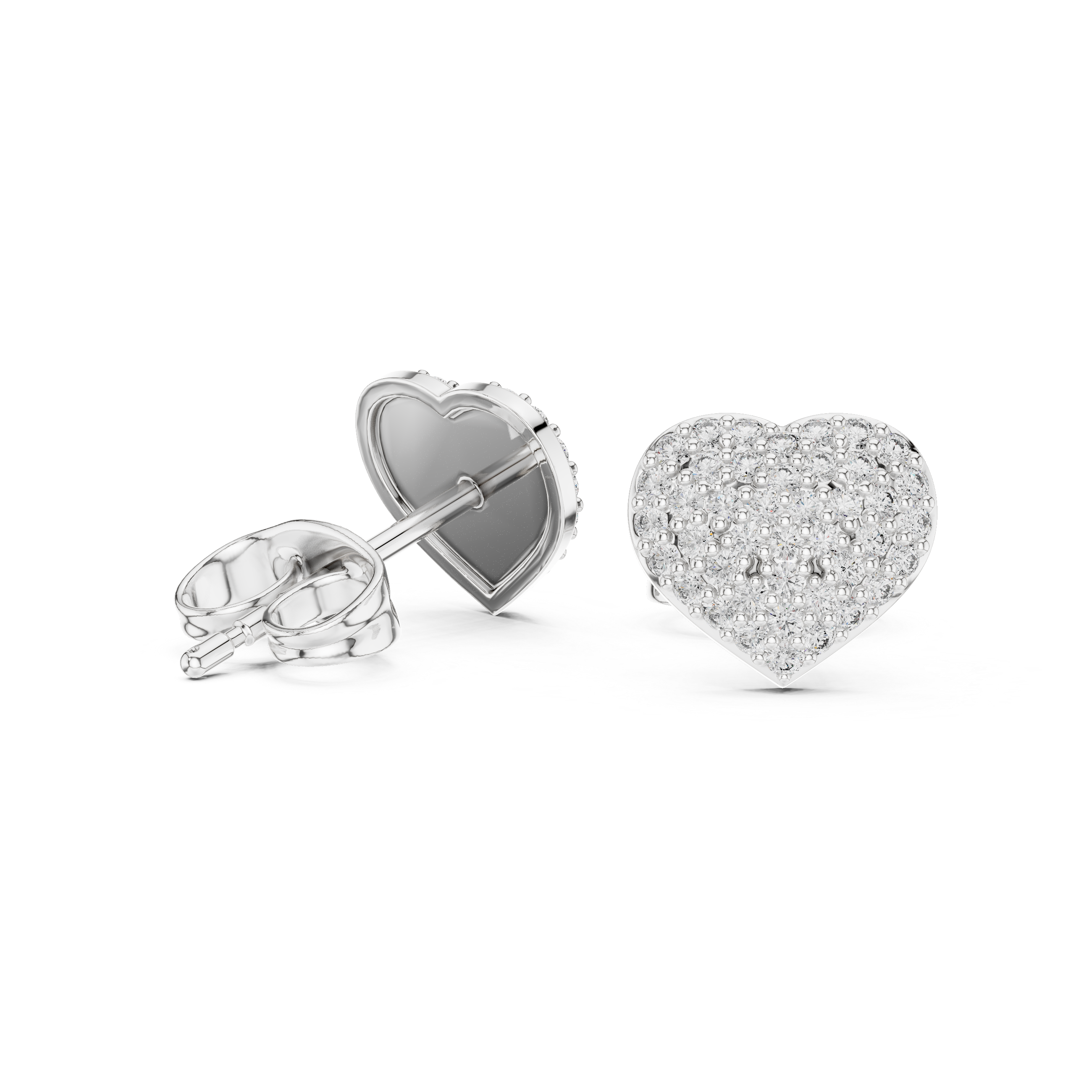 Twisted Pear Halo Diamond Stud Earrings in White Gold - VYKA Diamonds