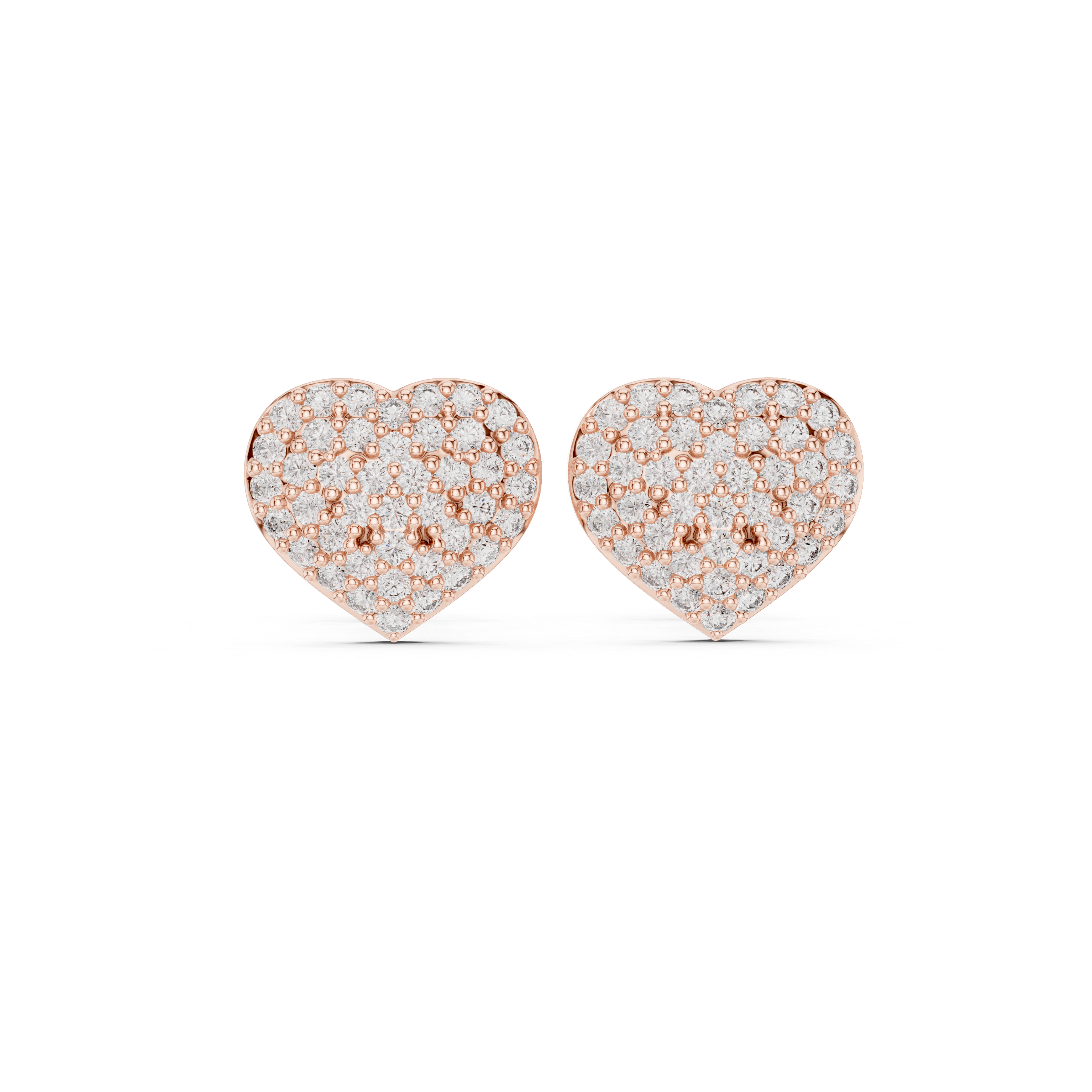 Twisted Pear Halo Diamond Stud Earrings in Rose Gold - VYKA Diamonds