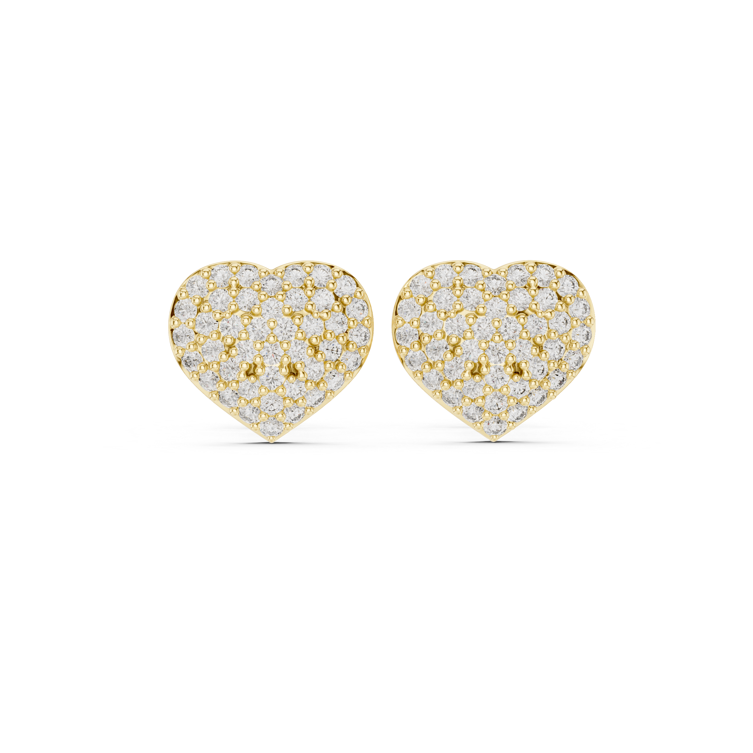 Twisted Pear Halo Diamond Stud Earrings in Yellow Gold - VYKA Diamonds