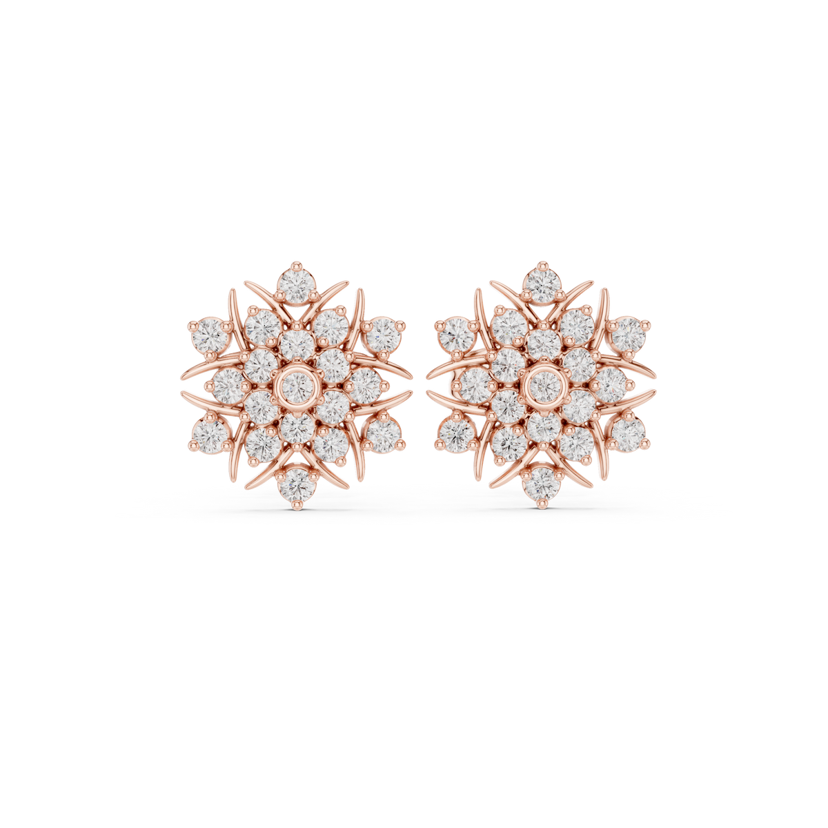 Diamond Floret Stud Earrings