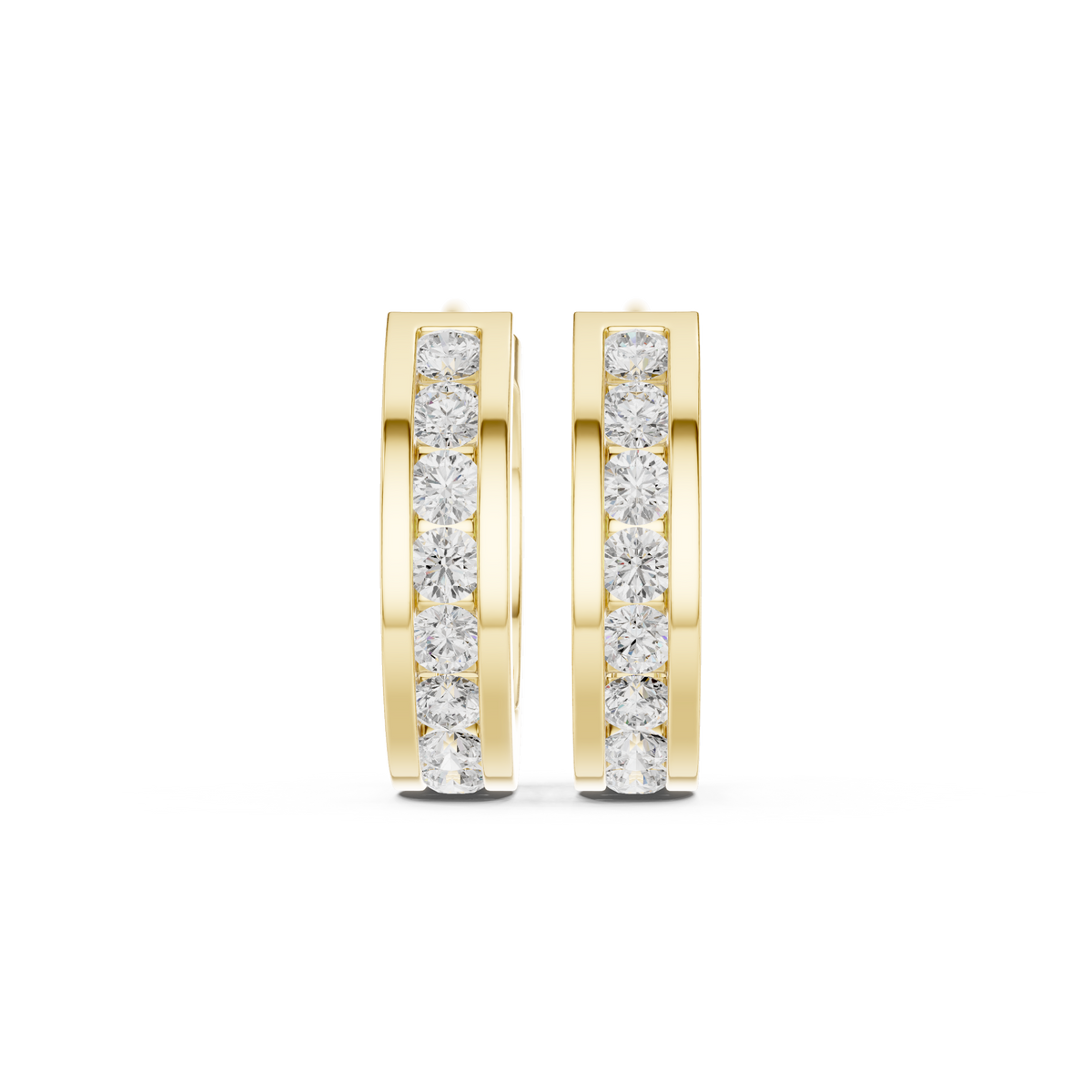 أقراط حلقية بالألماس بشبكة مشطوفة in Yellow Gold - VYKA Diamonds