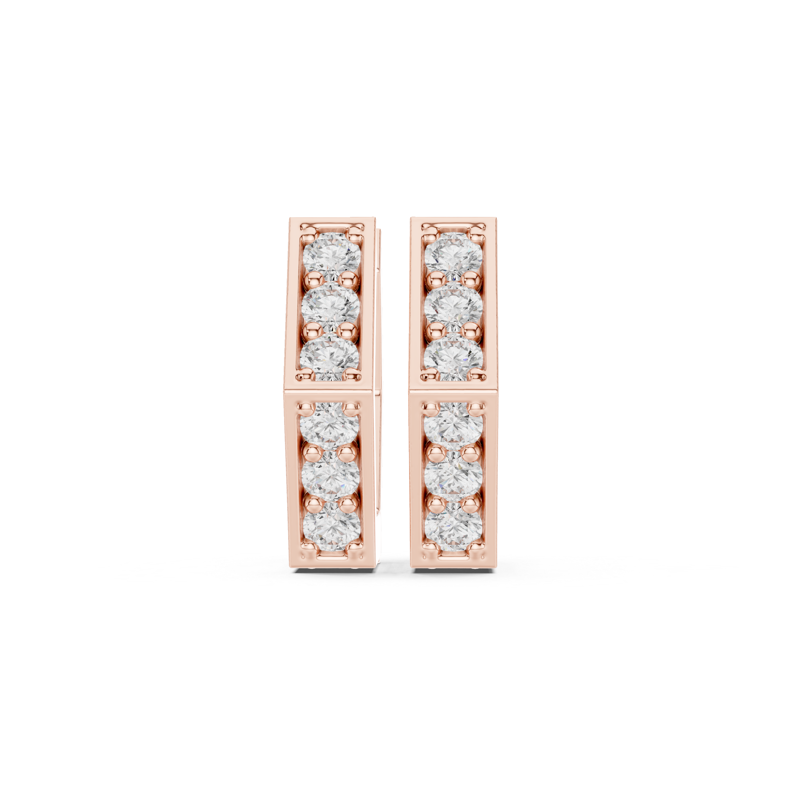 Framed Trellis Diamond Drop Earrings in Rose Gold - VYKA Diamonds