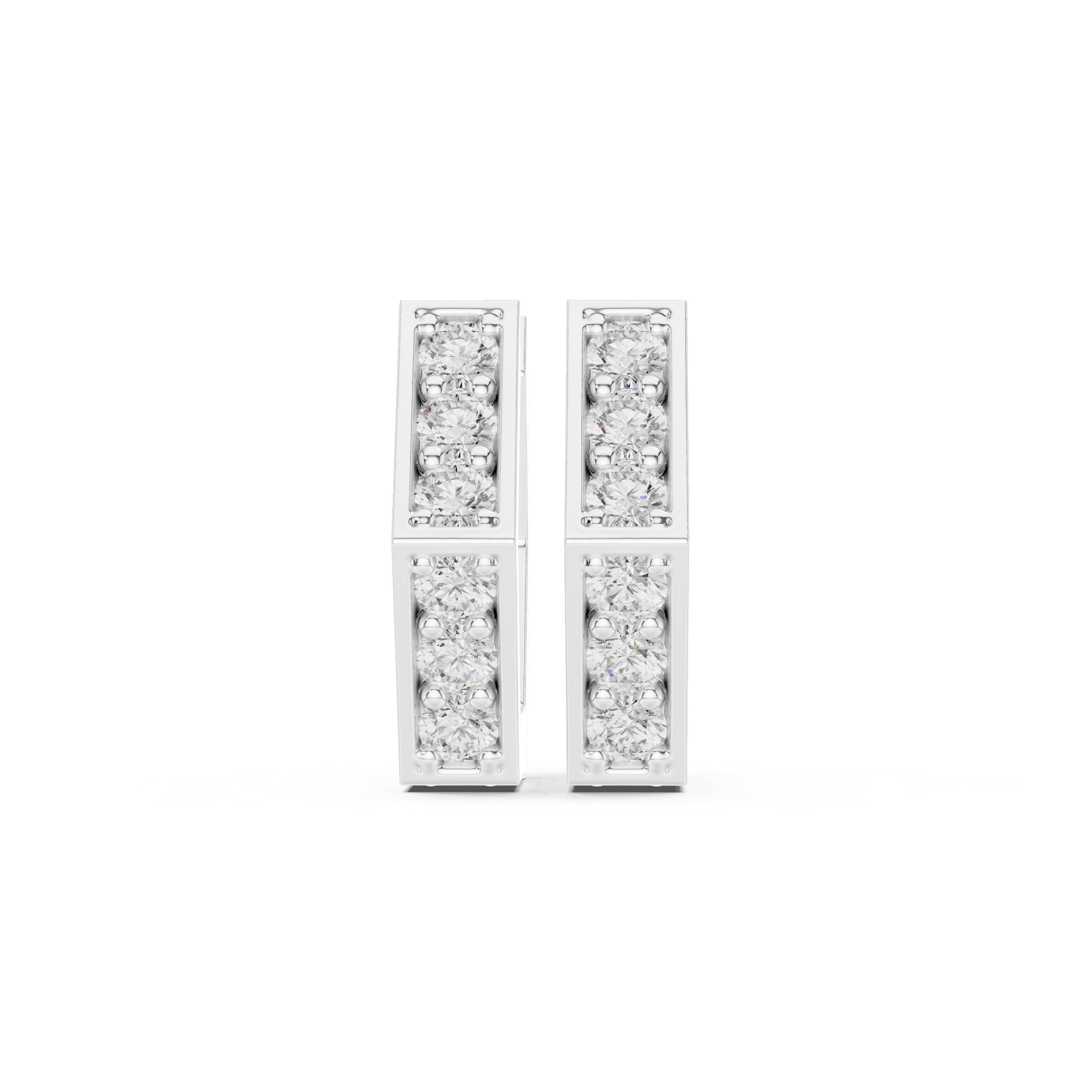 Framed Trellis Diamond Drop Earrings in White Gold - VYKA Diamonds
