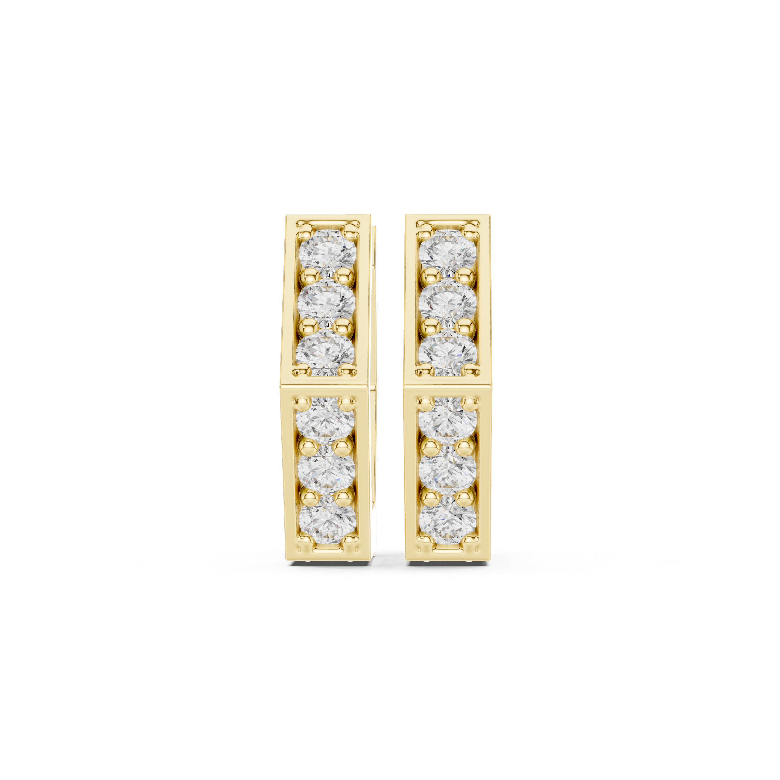 Framed Trellis Diamond Drop Earrings in Yellow Gold - VYKA Diamonds