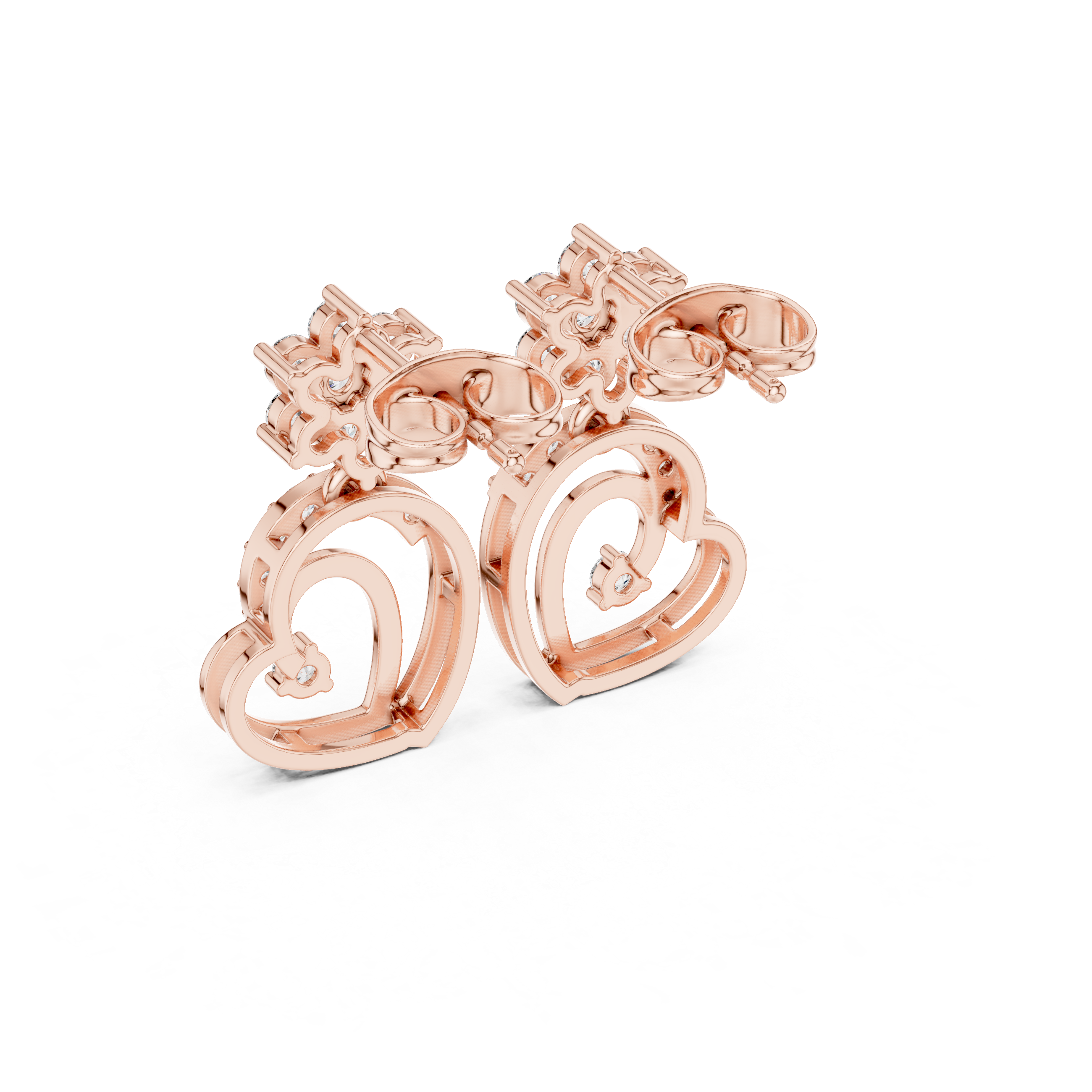 Oval Prong Set Diamond Drop Earrings in Rose Gold - VYKA Diamonds