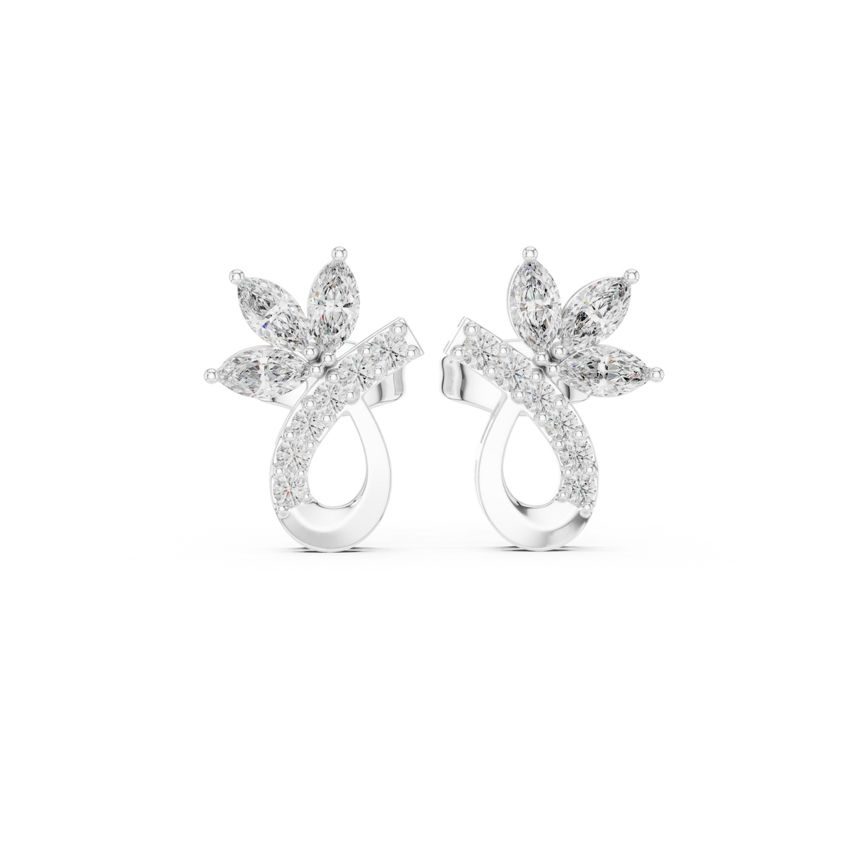 Emerald Graduated Diamond Drop Earrings