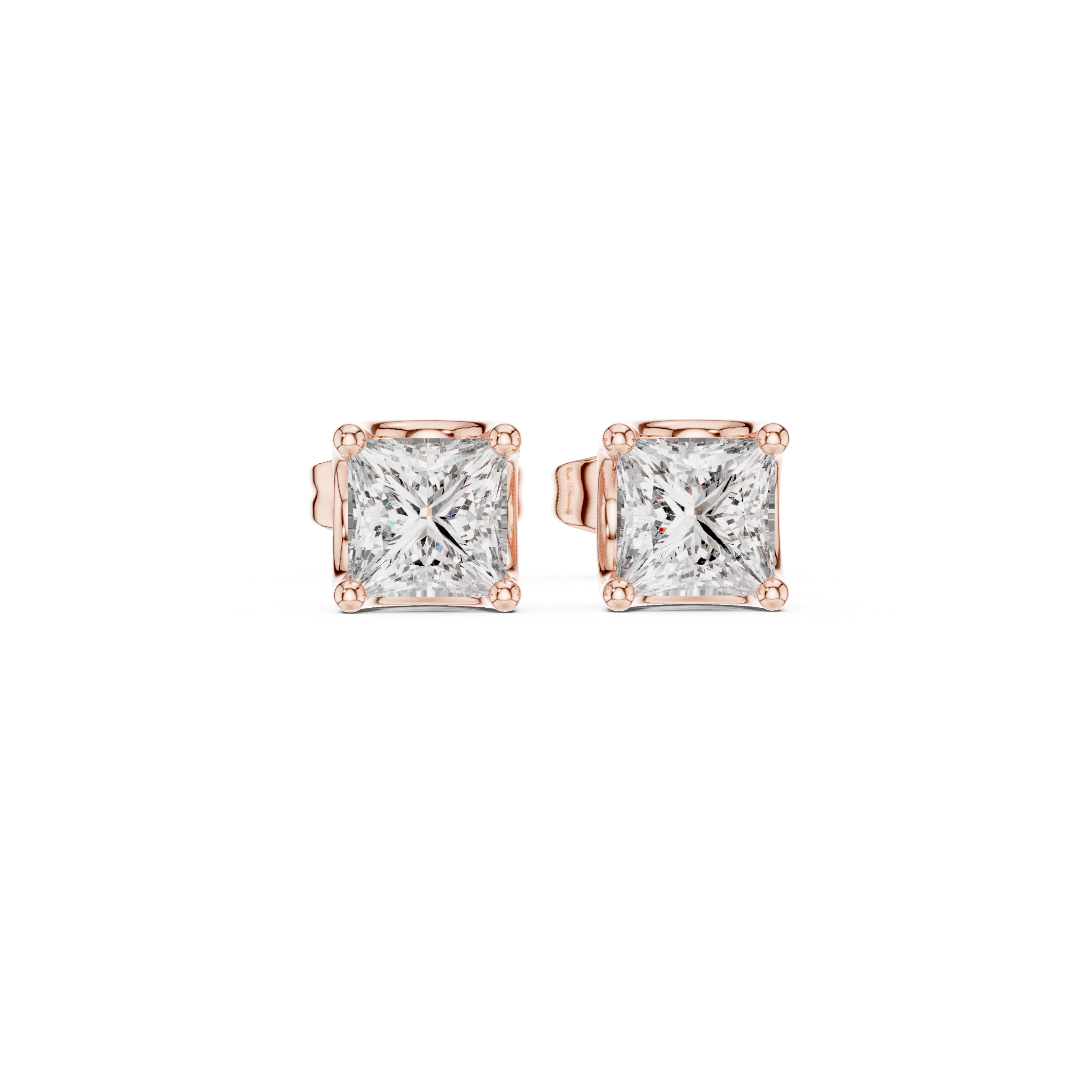 حلقان متدلية مرصعة بألماس بقصة الأميرة in Rose Gold - VYKA Diamonds