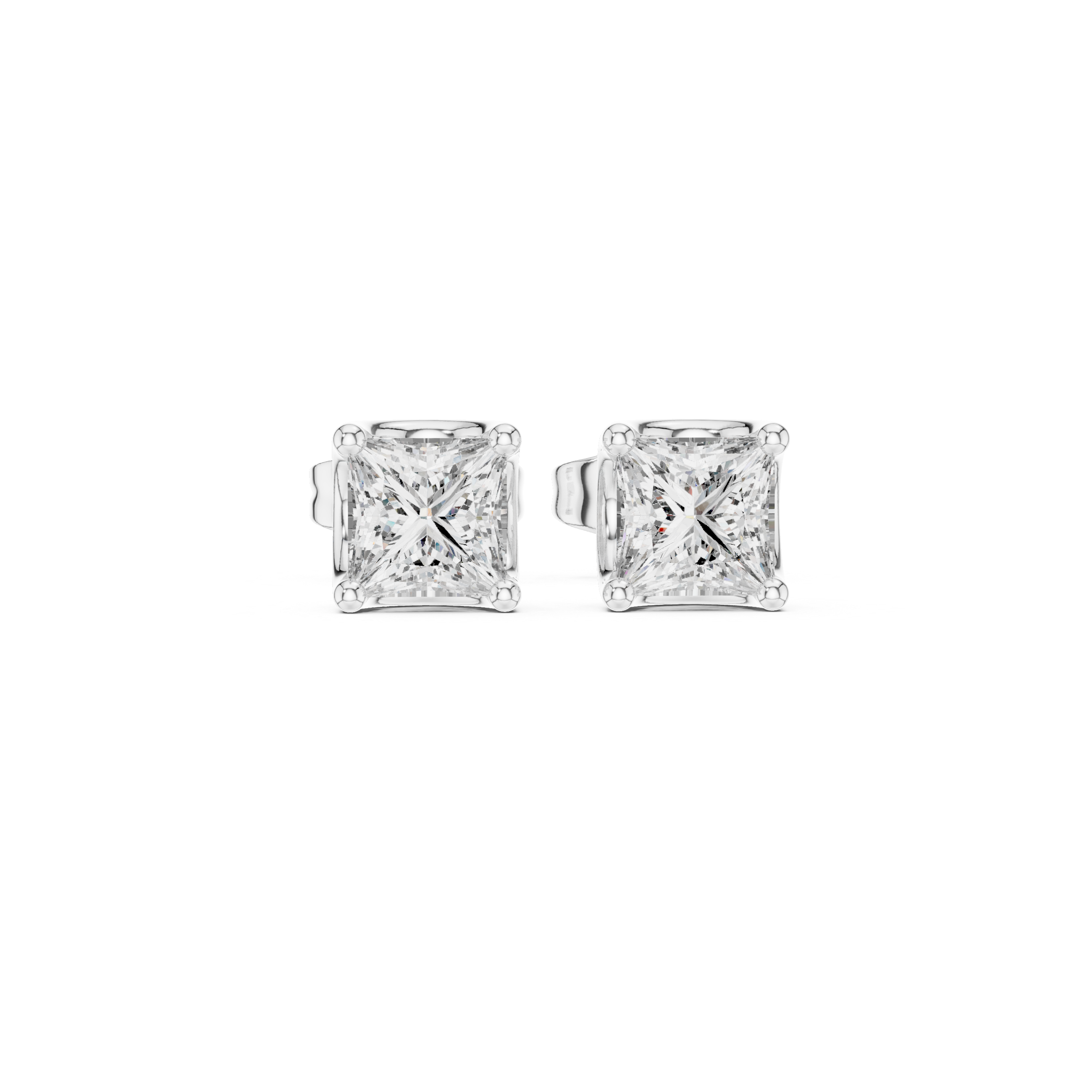 حلقان متدلية مرصعة بألماس بقصة الأميرة in White Gold - VYKA Diamonds