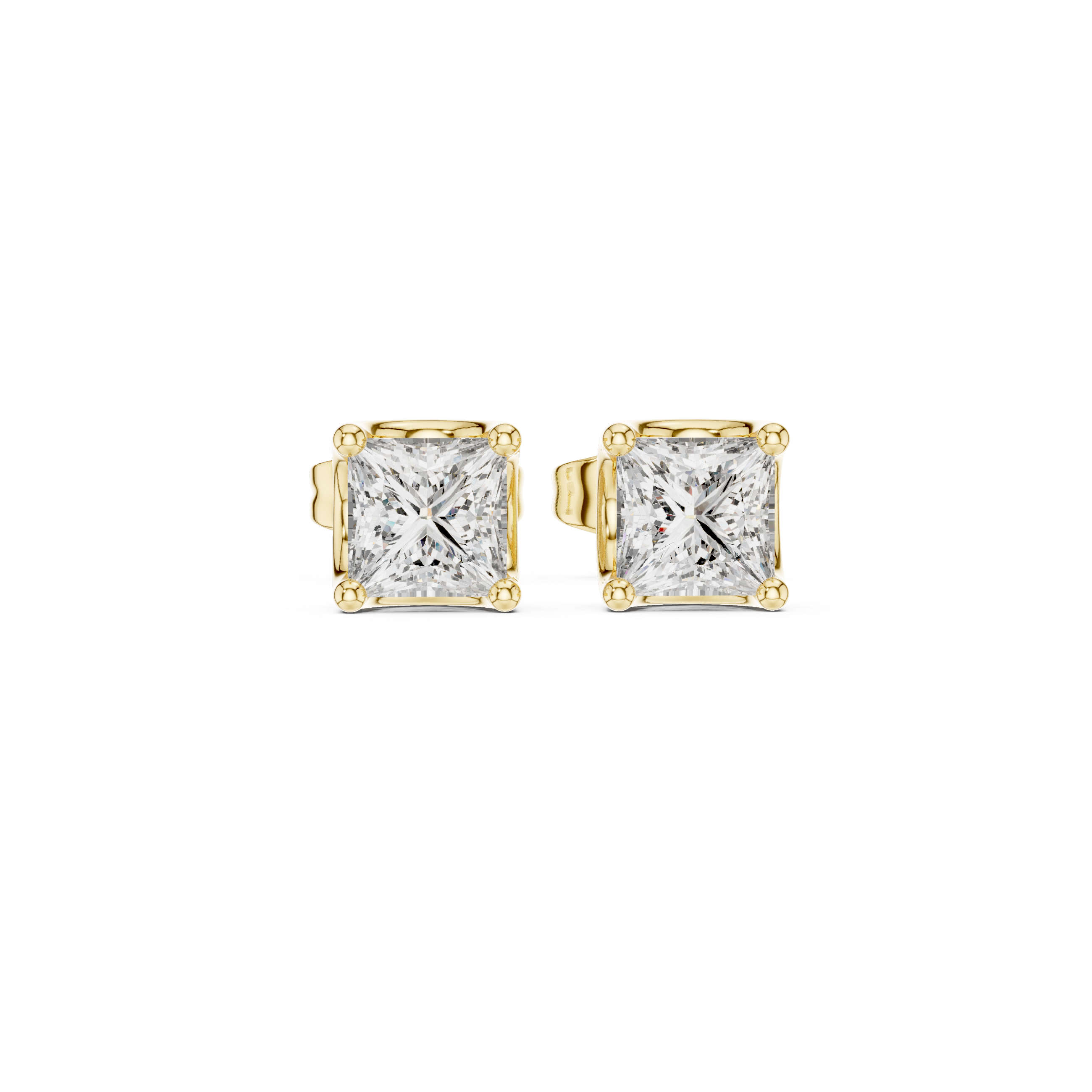 حلقان متدلية مرصعة بألماس بقصة الأميرة in Yellow Gold - VYKA Diamonds