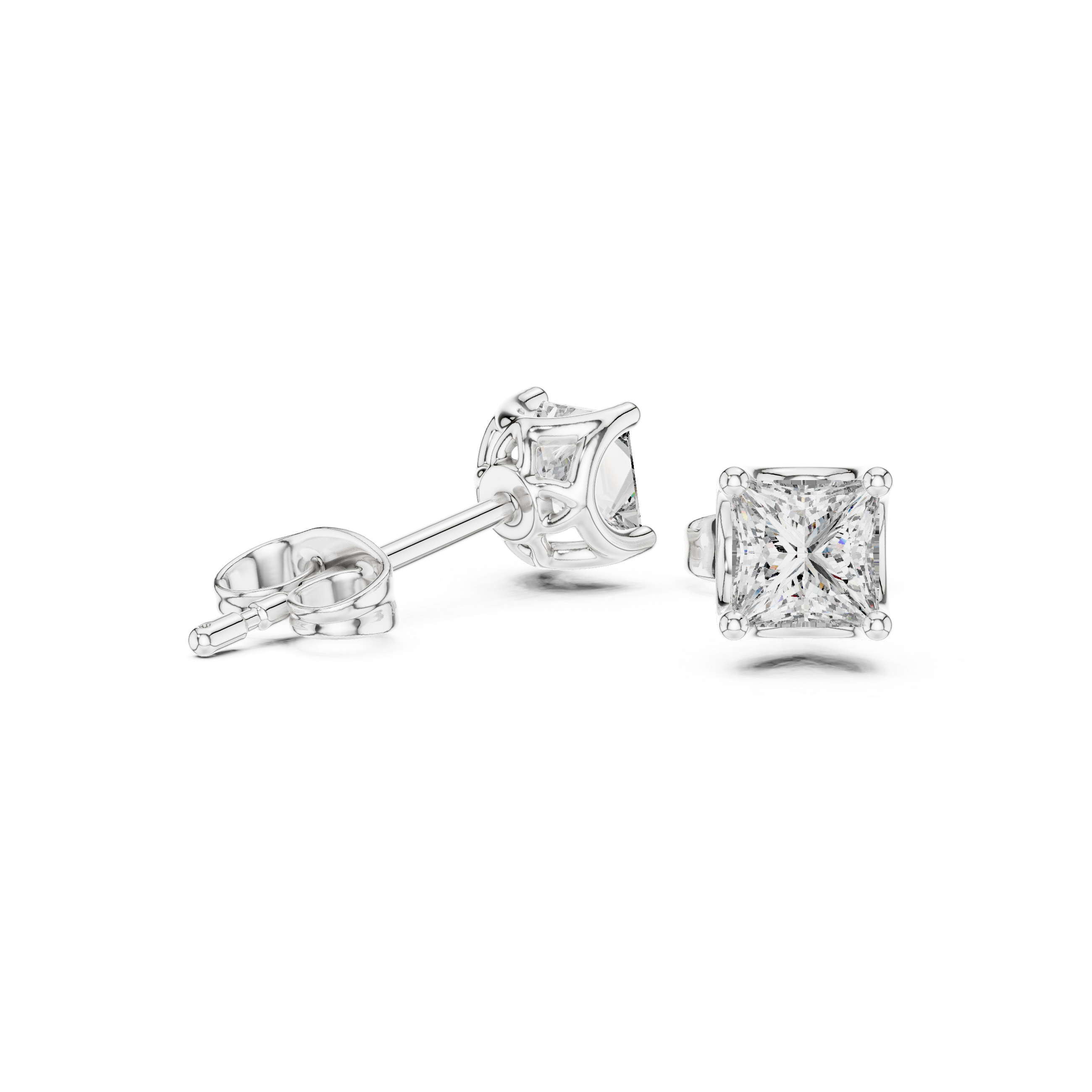 حلقان متدلية مرصعة بألماس بقصة الأميرة in White Gold - VYKA Diamonds