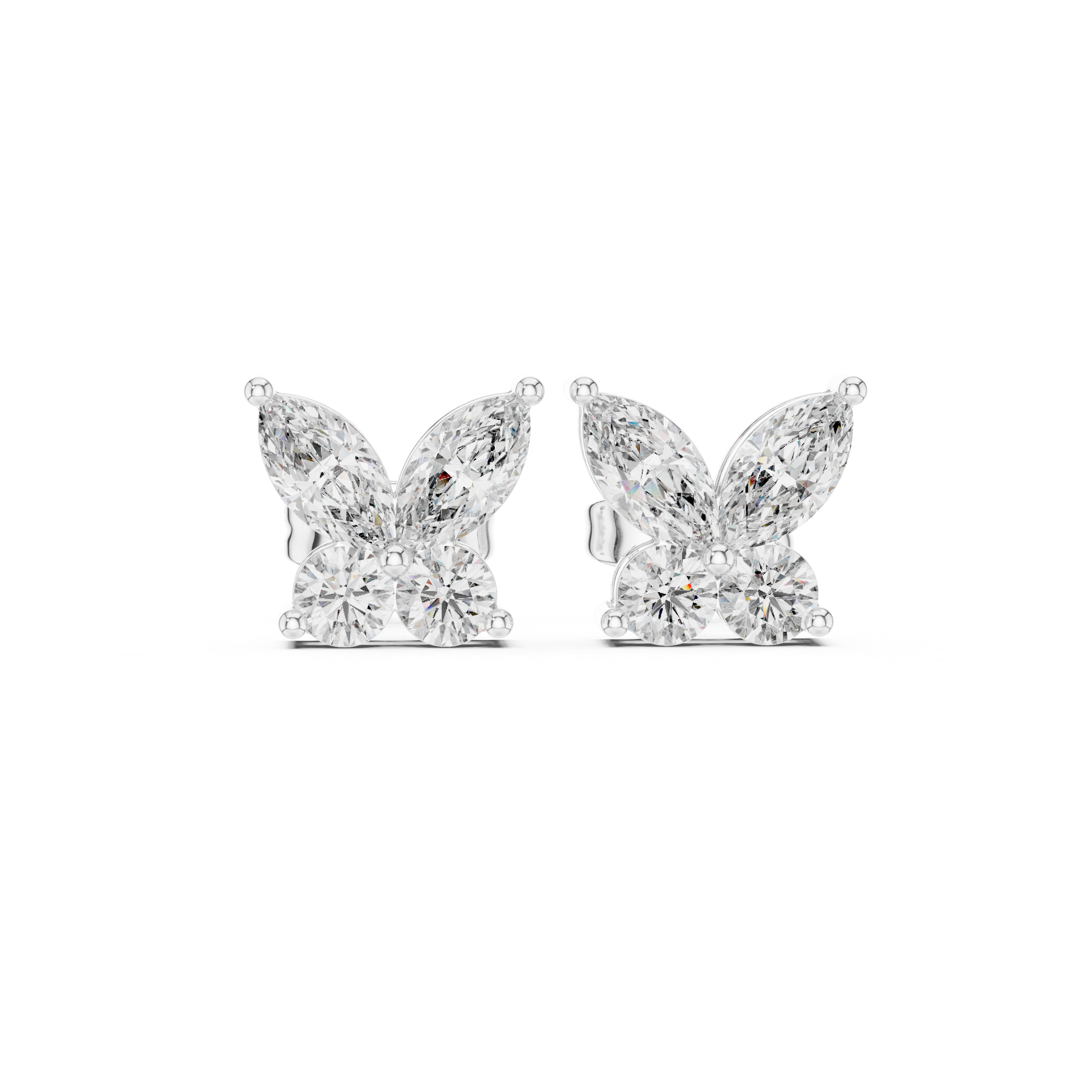 حلقان متدلية بتصميم شلال من ألماس بقصة راديانت in White Gold - VYKA Diamonds
