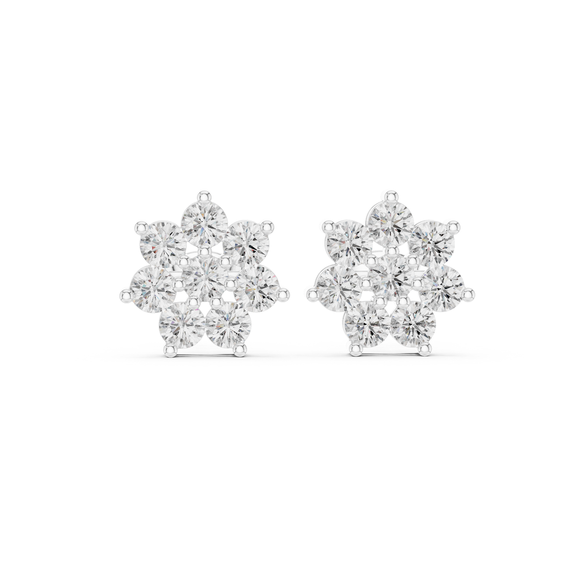 Oval Bezel Cascade Diamond Stud Earrings