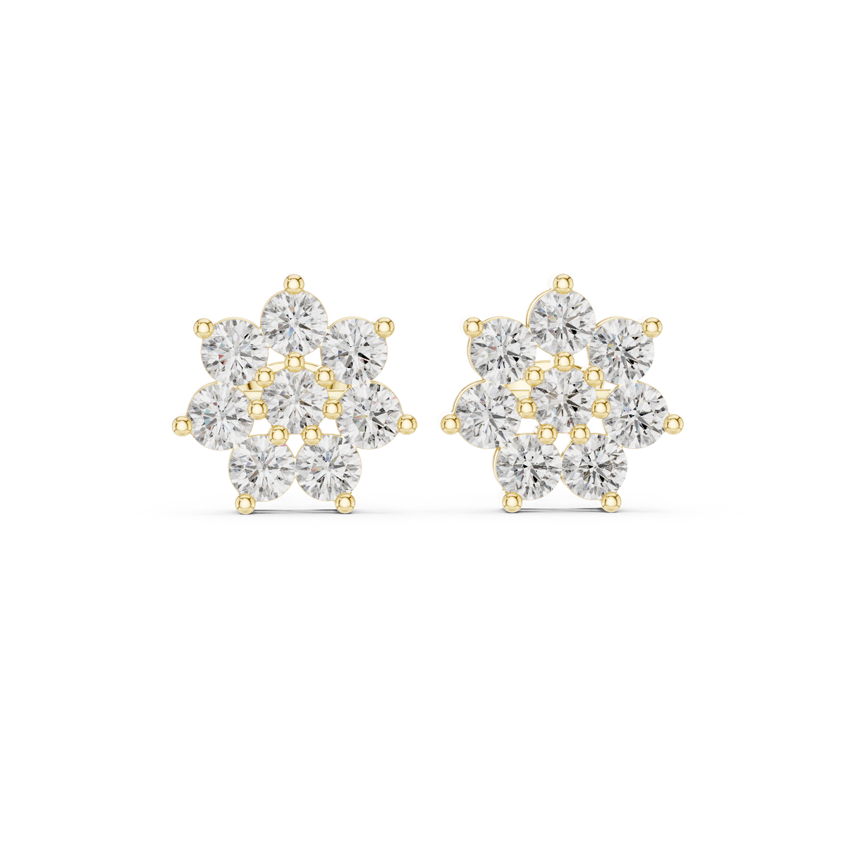 Oval Bezel Cascade Diamond Stud Earrings
