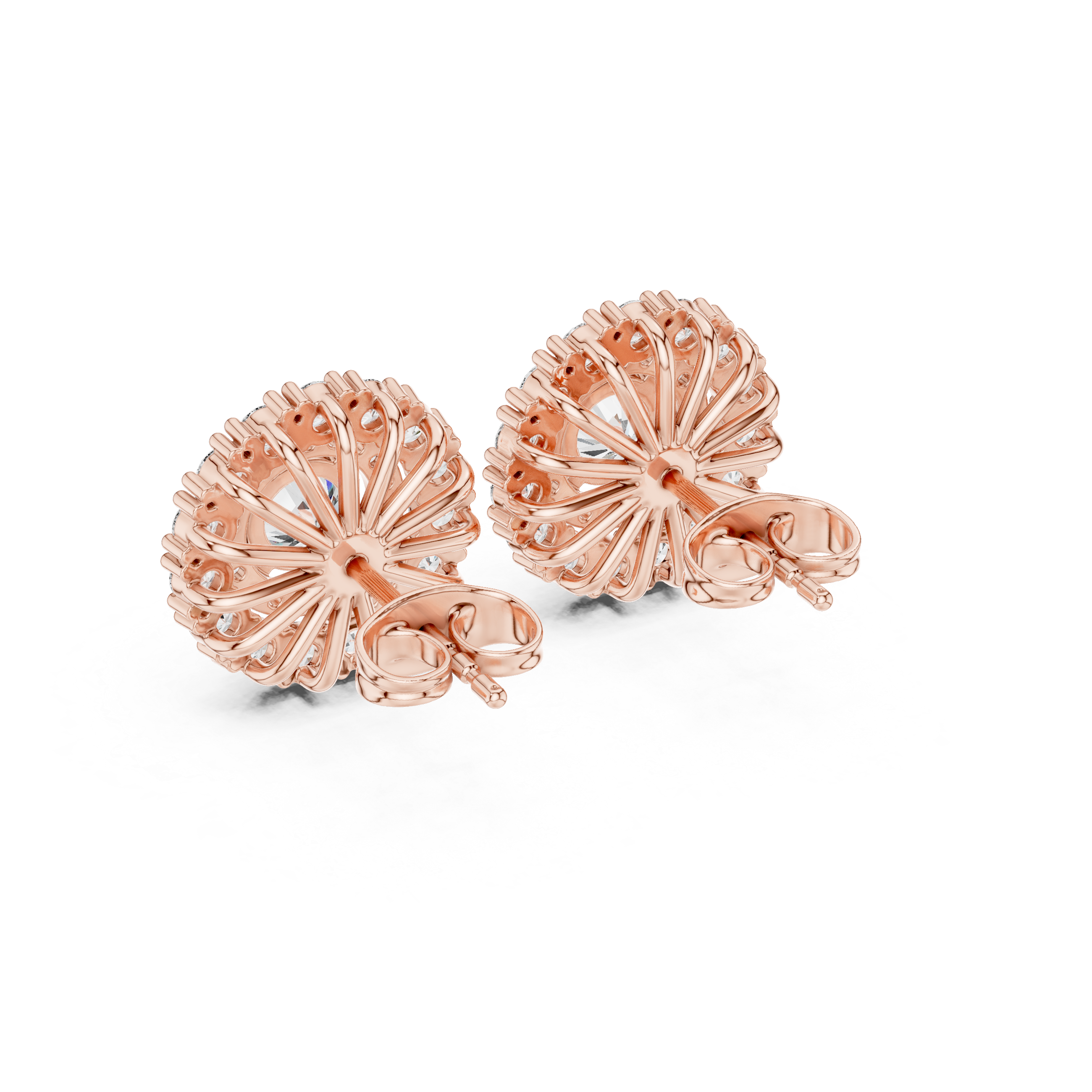 Pear Halo Chandelier Diamond Earrings in Rose Gold - VYKA Diamonds