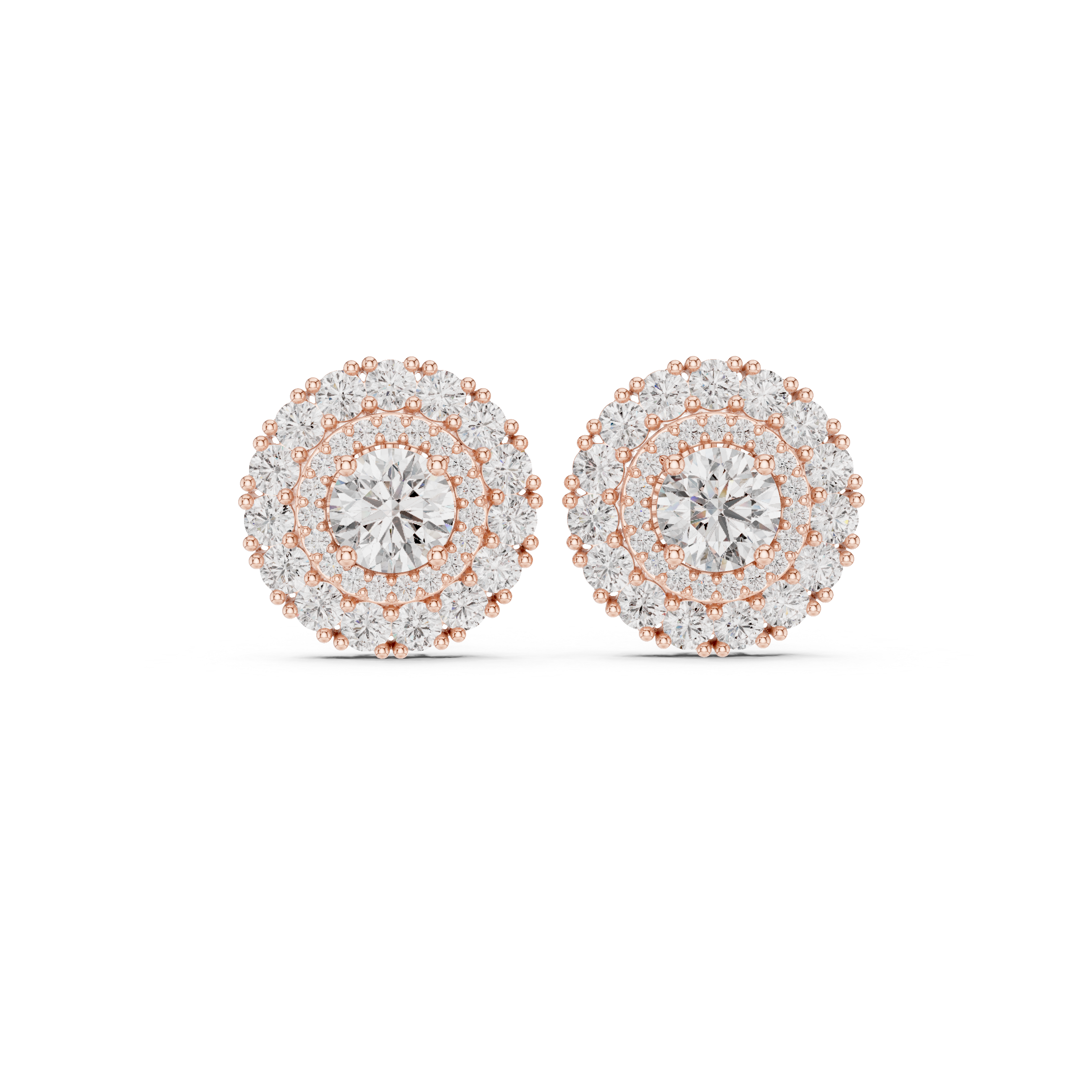 Pear Halo Chandelier Diamond Earrings in Rose Gold - VYKA Diamonds